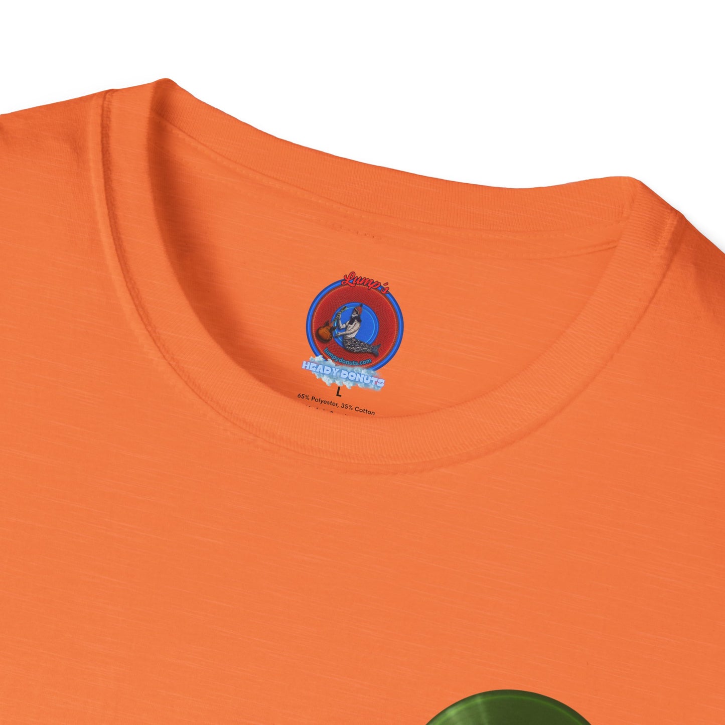 Classic Donut Tee - Unisex Soft-Style - "Rutherford's Staying Alive" - series 1.0 - variant 2 - green donut