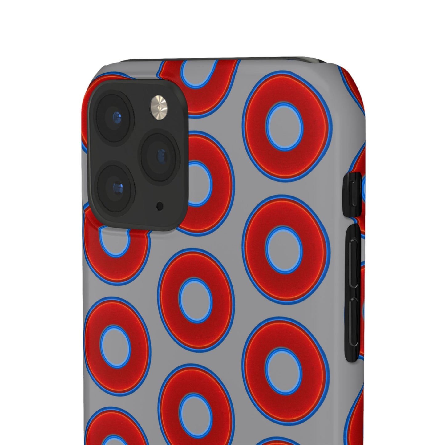 Donut Snap Case - red vivid donut print w/gray background