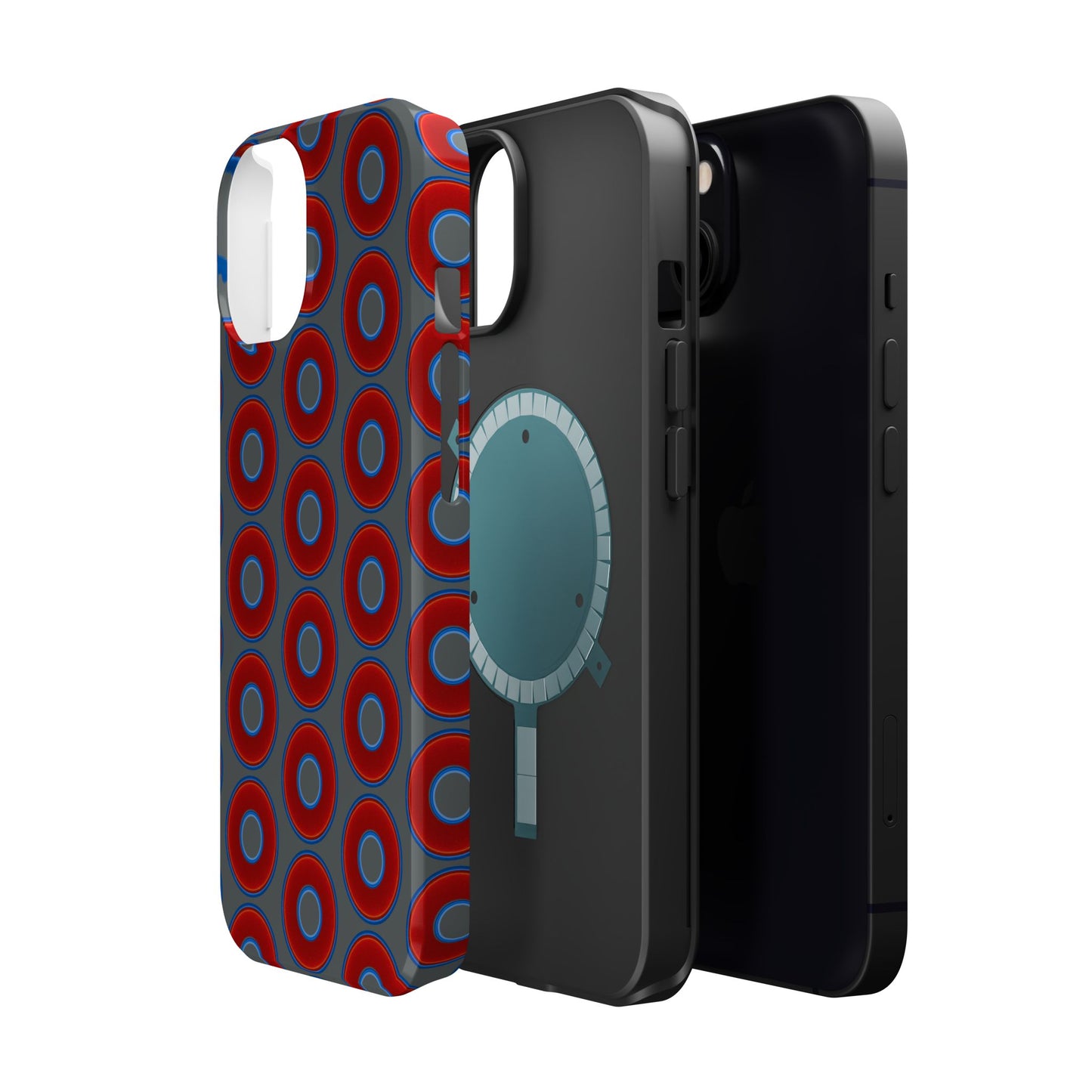 Magnetic Tough Donut Case - red vivid donut print w/dark gray background