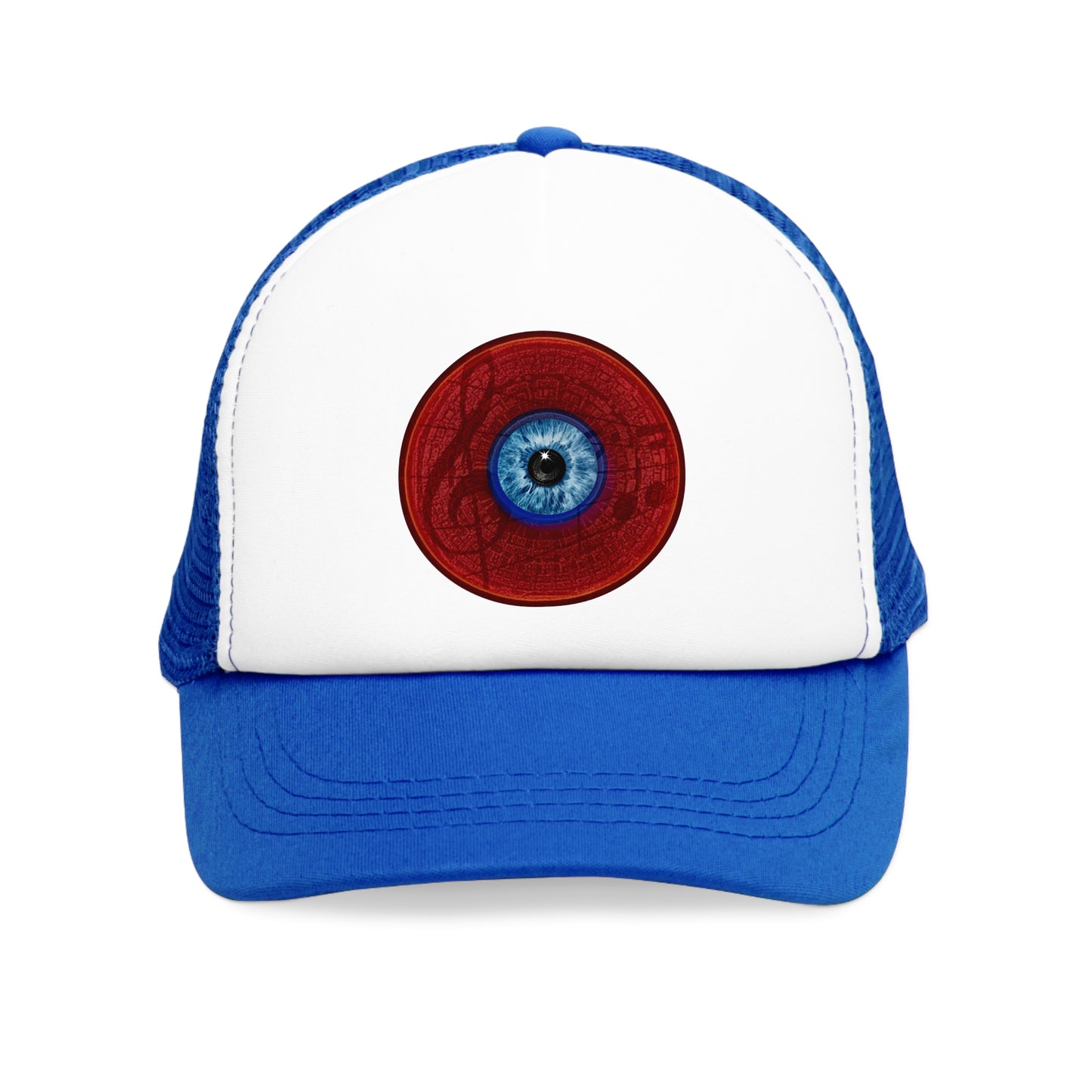 Lumpy Trucker Hat - "Gogli Sees All" - red donut
