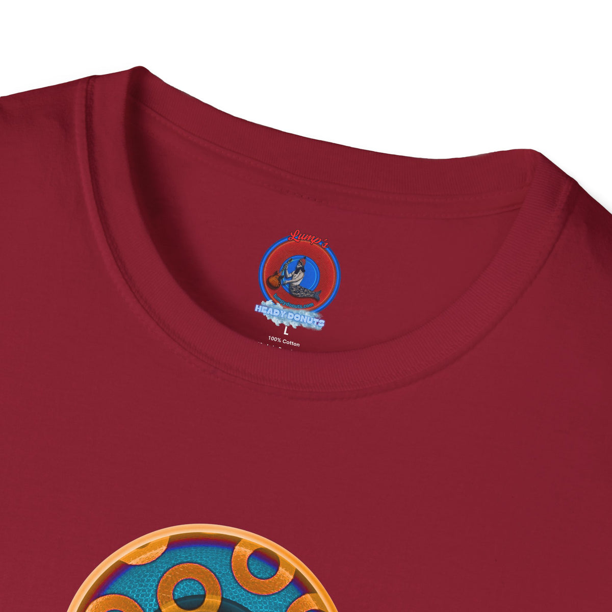 Classic Donut Tee - Unisex Soft-Style - "Wooked Cream - YEMSG Donut " -blue/orange rustic paradox donut - variant 4