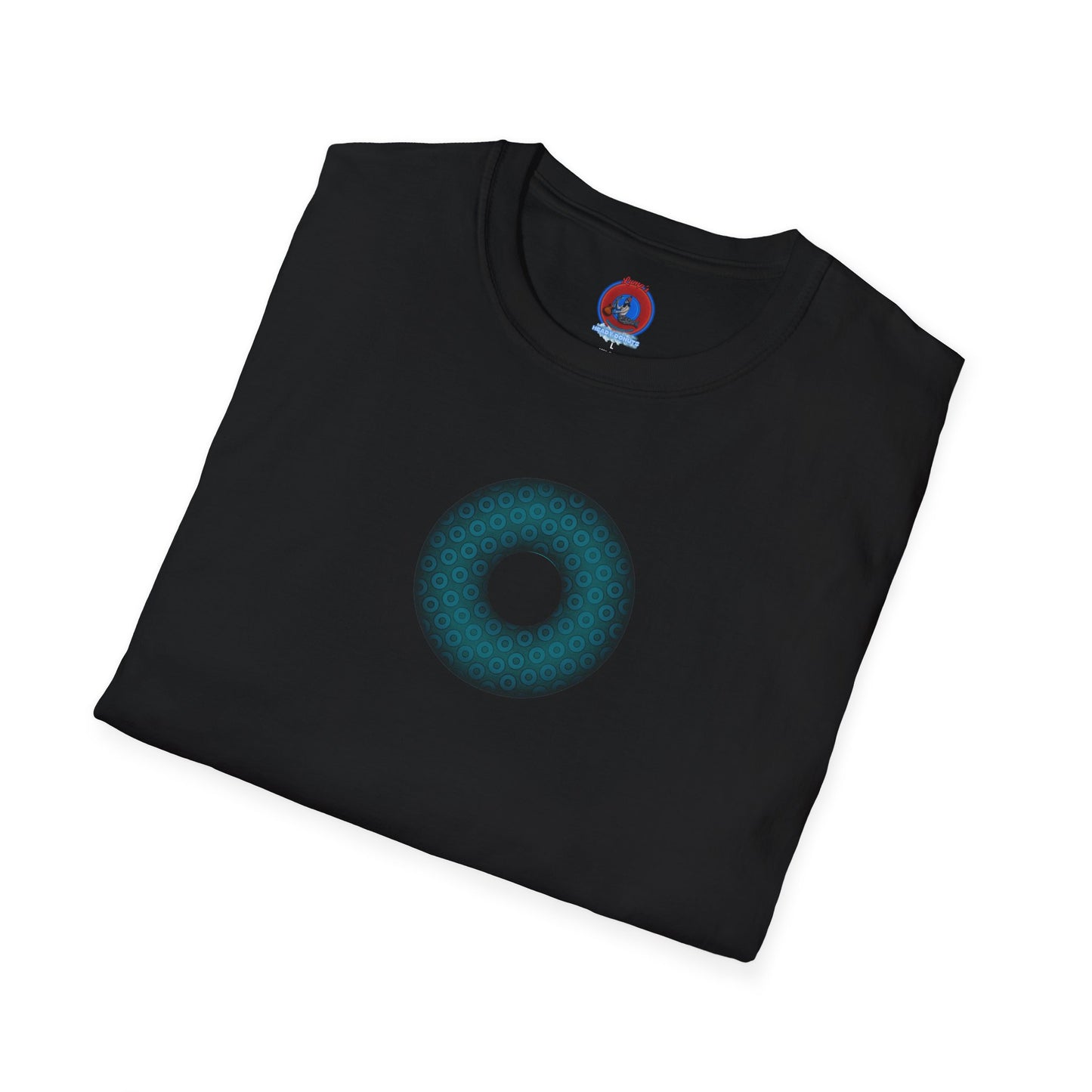 Plain Donuts/Unisex Soft-Style - "Plain Paradoxical Grided Donuts" - dark teal/dark teal donuts