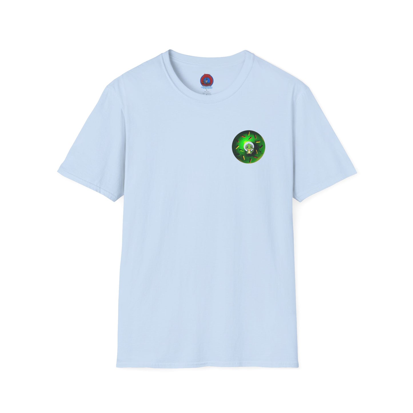 Classic Donut Tee - Unisex Soft-Style - "Baby Rutherford" - green donut - series 1.0