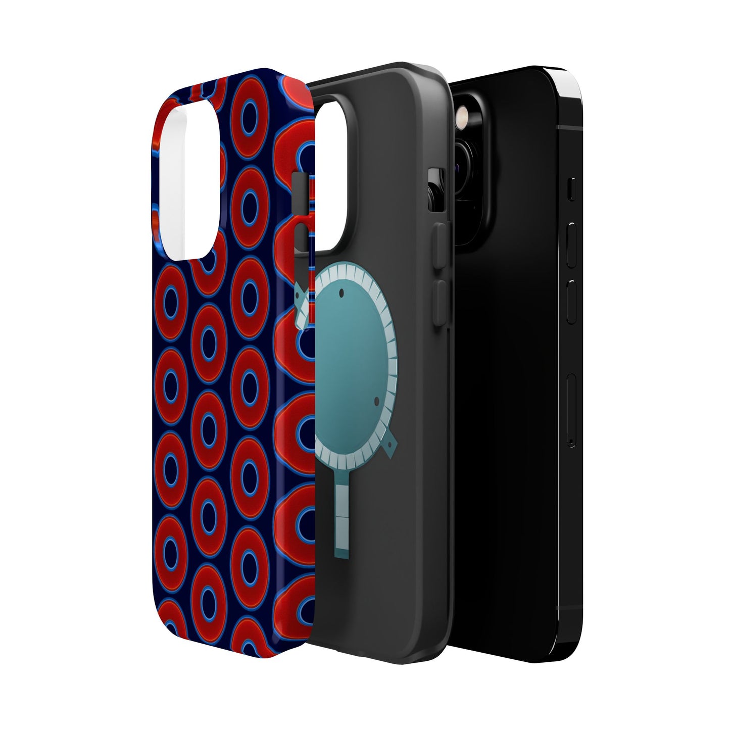 Copy of Magnetic Tough Donut Case - red vivid donut print w/midnight blue background