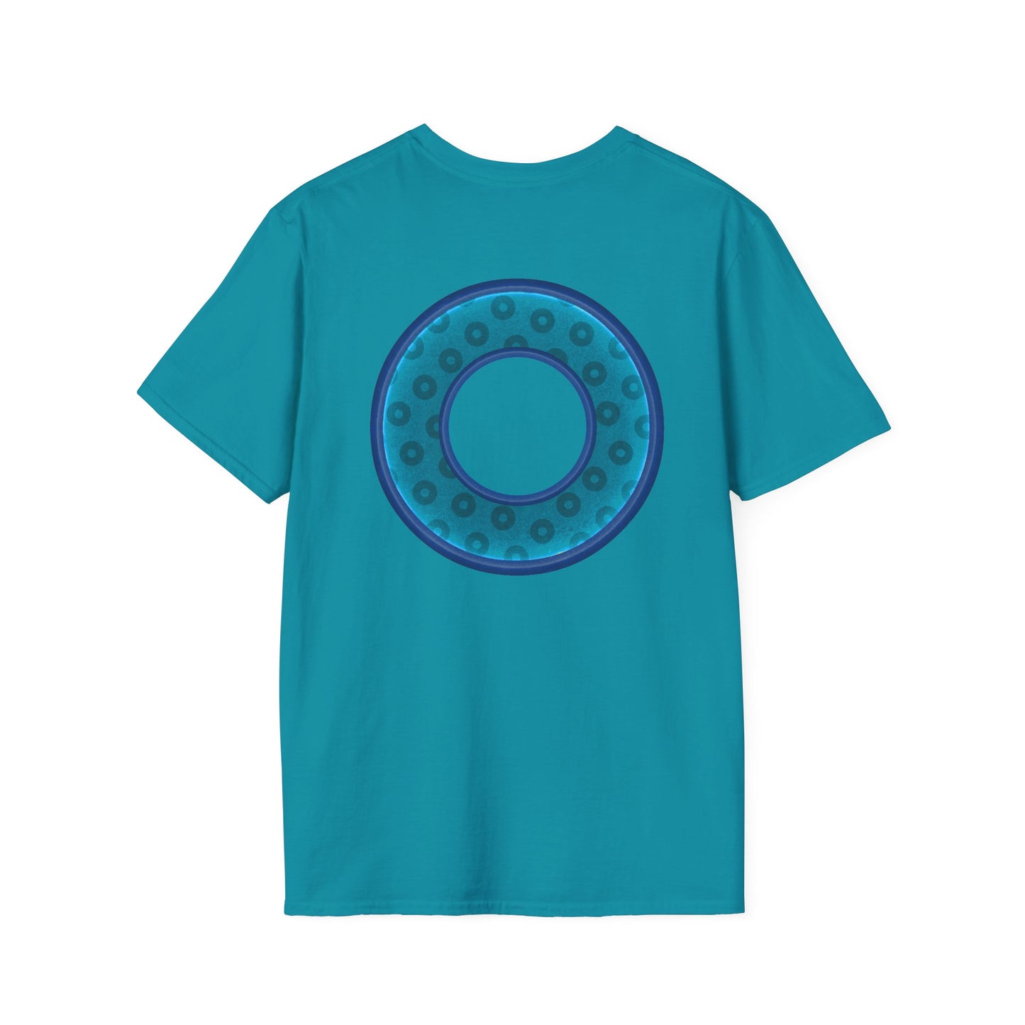 Plain Donuts/Unisex Soft-Style - "Plain Wide Mouthed Paradoxical Donuts" - aquamarine/dark blue donuts