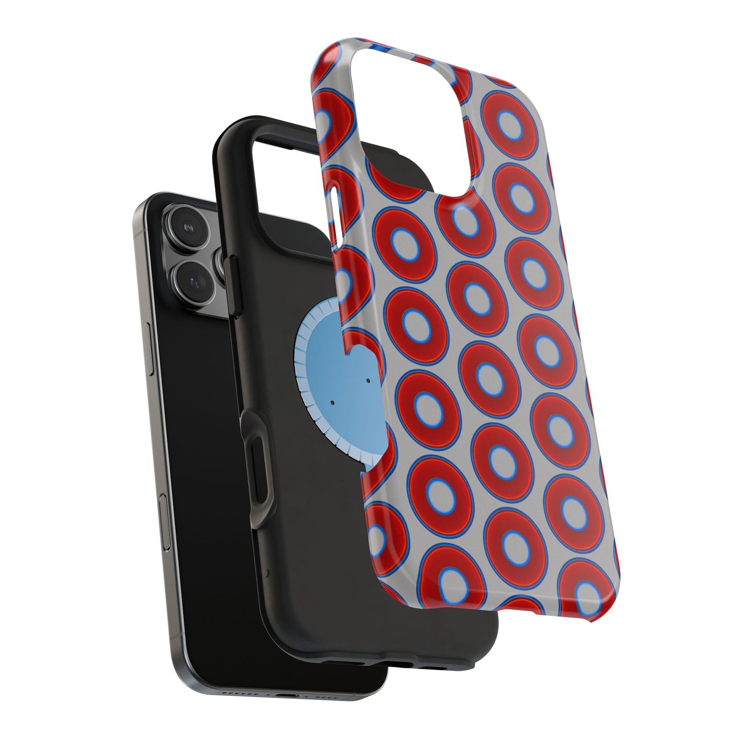 Magnetic Tough Donut Case - red vivid donut print w/light gray background