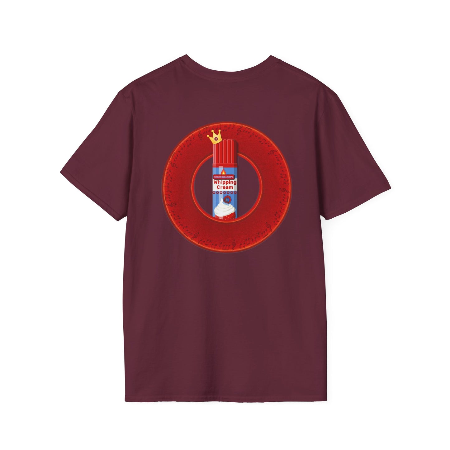 Classic Donut Tee - Unisex Soft-Style - "Princely Wooked Cream in a Can - YEMSG Donut " - vivid red donut