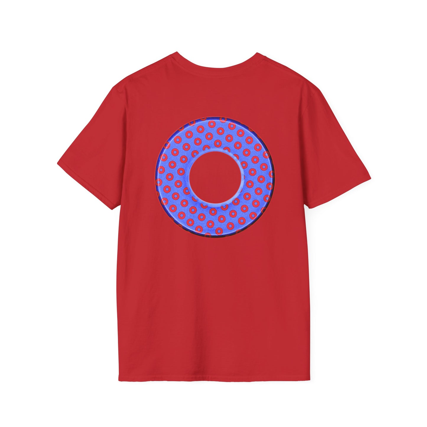 Plain Donuts/Unisex Soft-Style - "Plain Electric Paradoxical Donuts" - light royal blue/red donuts