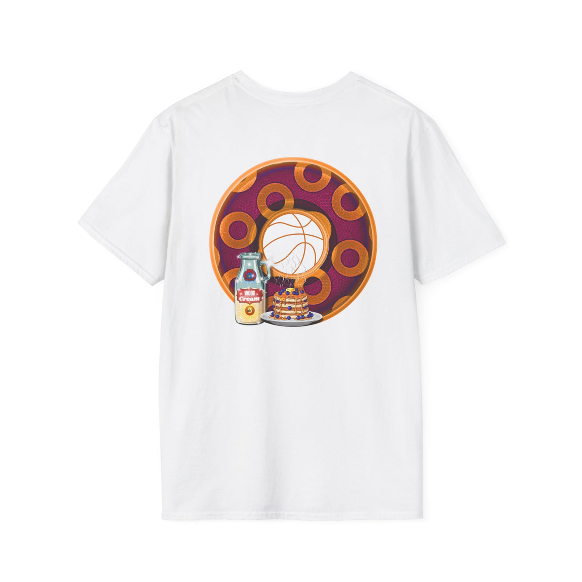 Classic Donut Tee - Unisex Soft-Style - "Princely Wooked Cream - YEMSG Donut " - burgundy/orange rustic paradox donut - variant 2