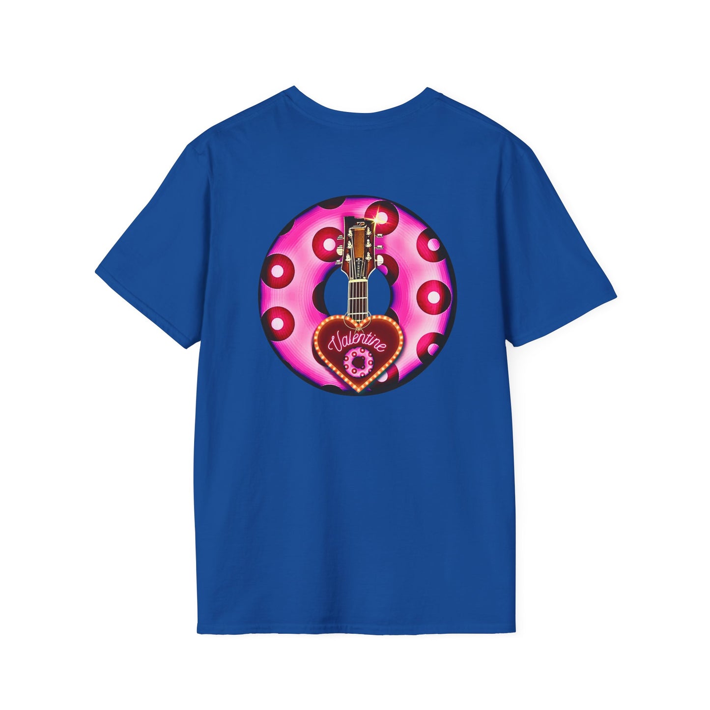 Classic Donut Tee - Unisex Soft-Style - "Would You Be My Donut?" - paradoxical bubblegum pink/red donut - variant 2