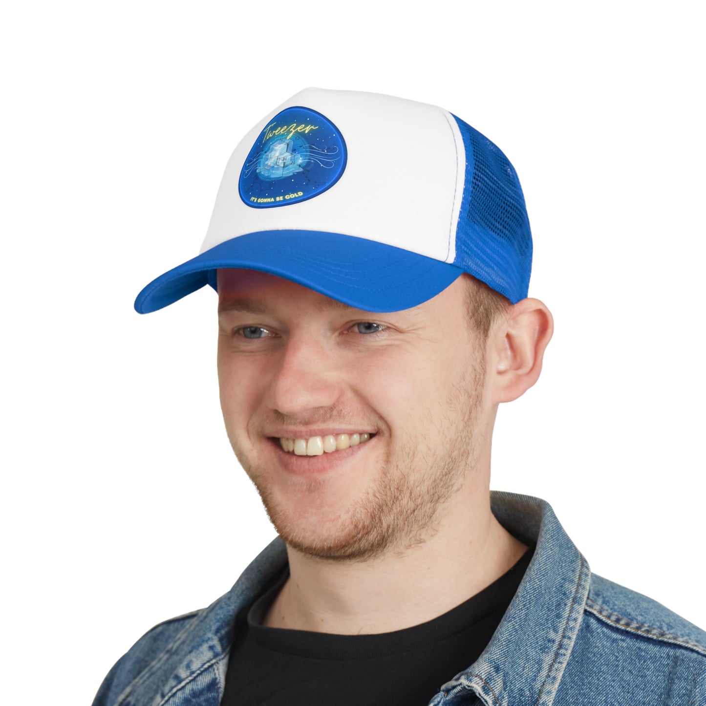 Lumpy Trucker Hat - "The Donut Reprised" - blue donut