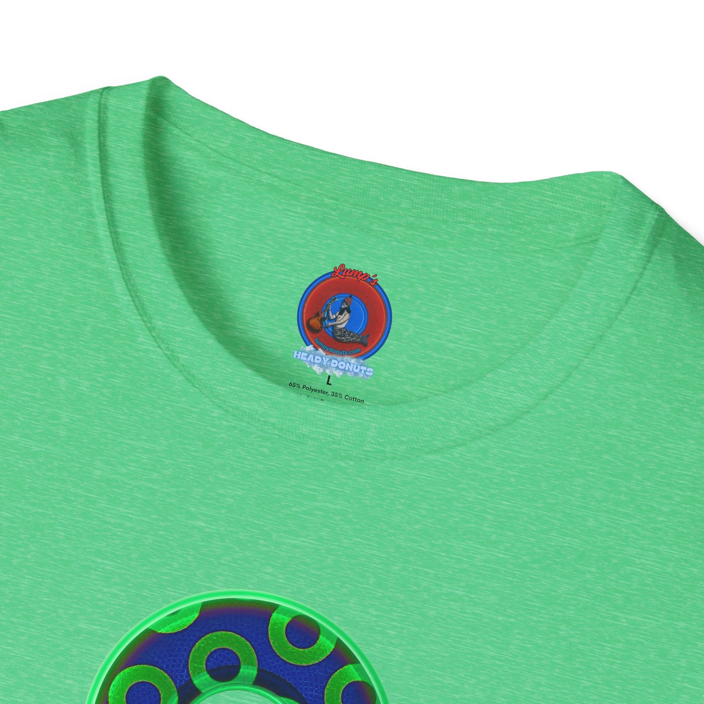 Plain Donuts/Unisex Soft-Style - "Plain Rustic Paradoxical Donuts" - light green/dark blue donuts