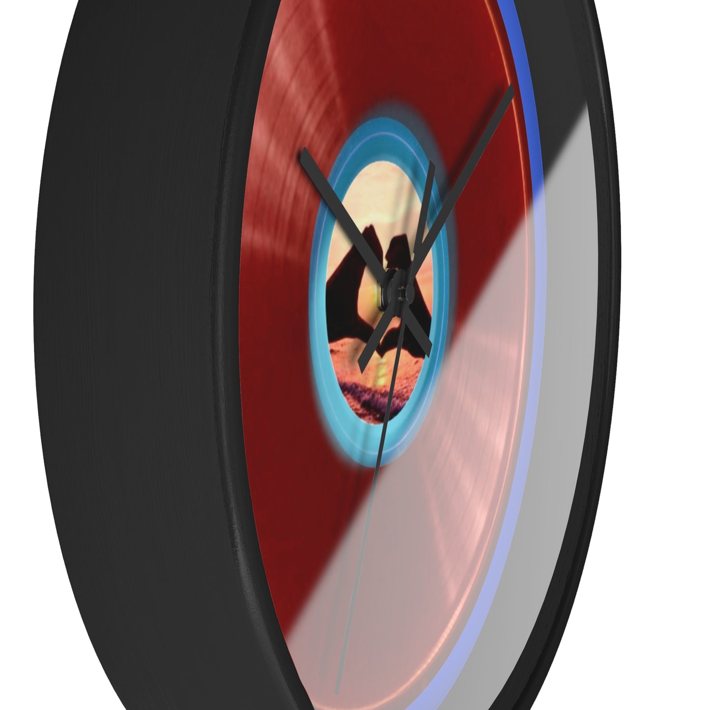 Lumpy Wall Clock - "Waste of a Perfectly Good Clock" - variant 1 - red vivid donut w/royal blue background