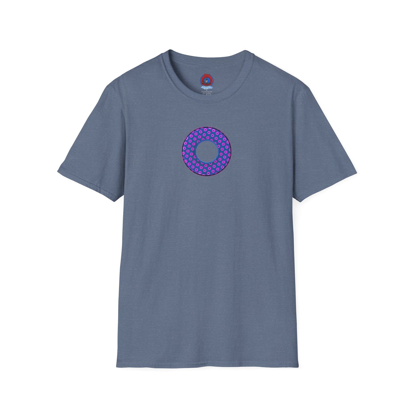 Plain Donuts/Unisex Soft-Style - "Plain Electric Paradoxical Donuts" - pink/dark blue donuts