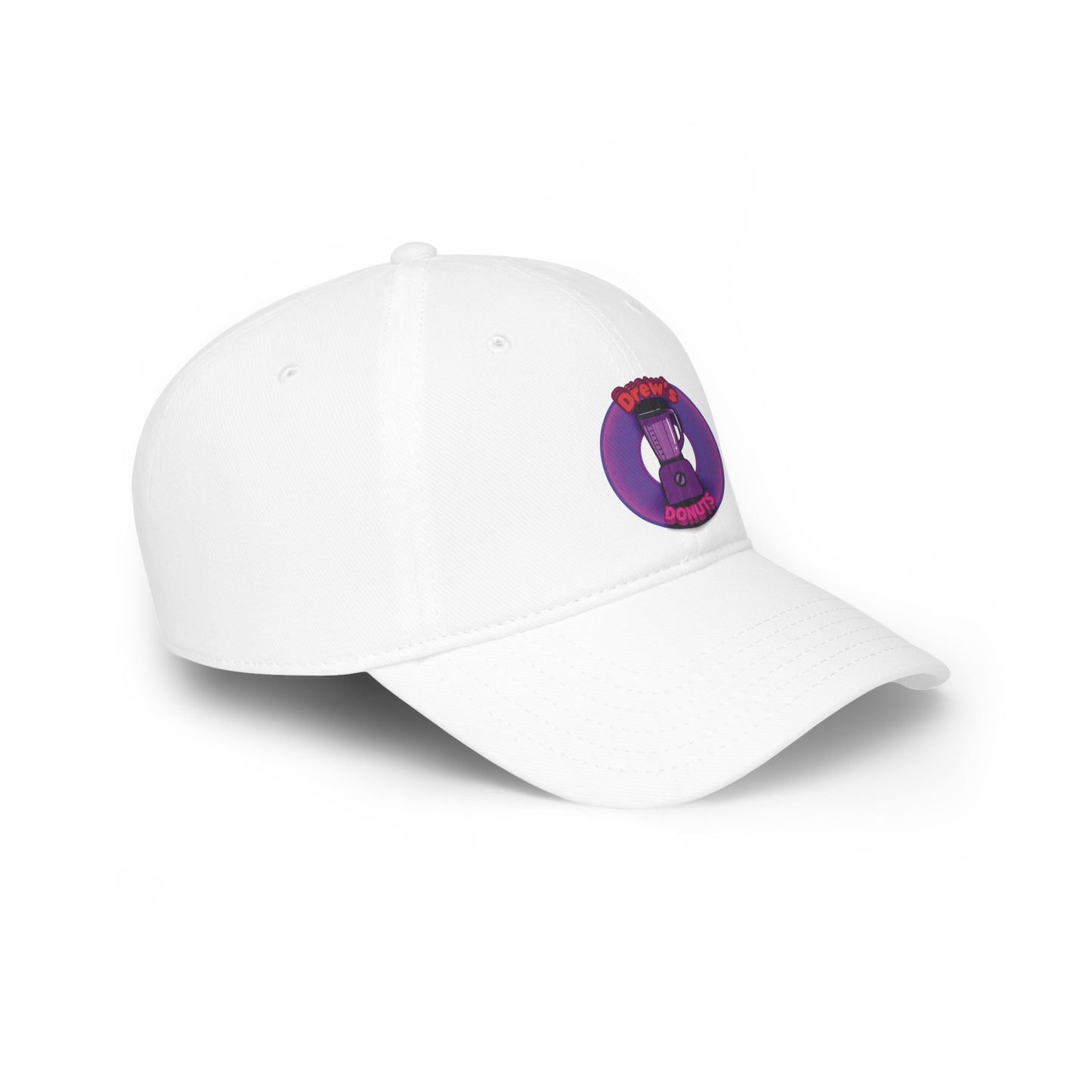 Lumpy Donut Baseball Cap - "Drew's Donuts" - vivid purple/magenta donut w/ - [*charitable donut]