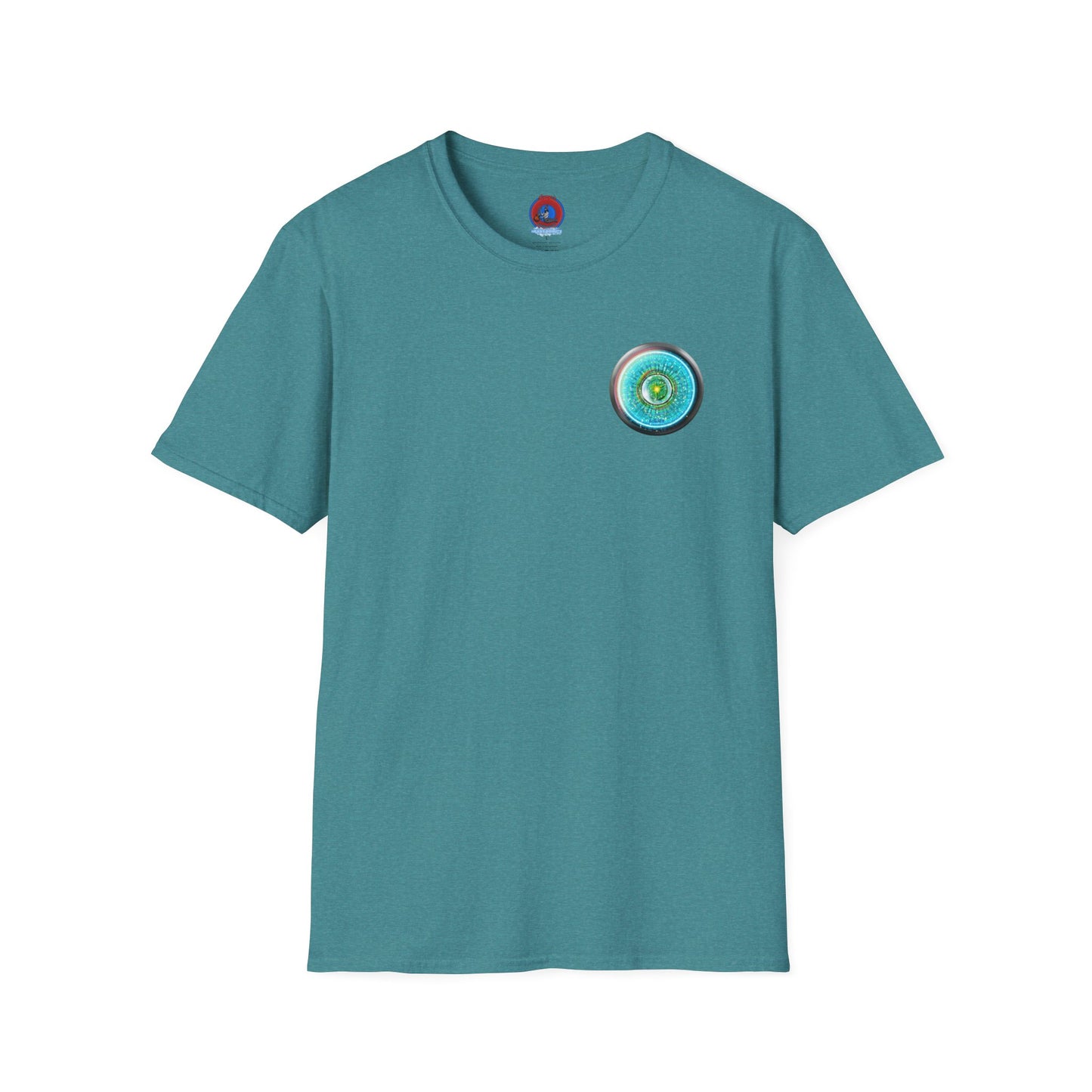 Classic Donut Tee - Unisex Soft-Style - "Donut of Life Tee" - vivid turquoise tube donut - variant 3