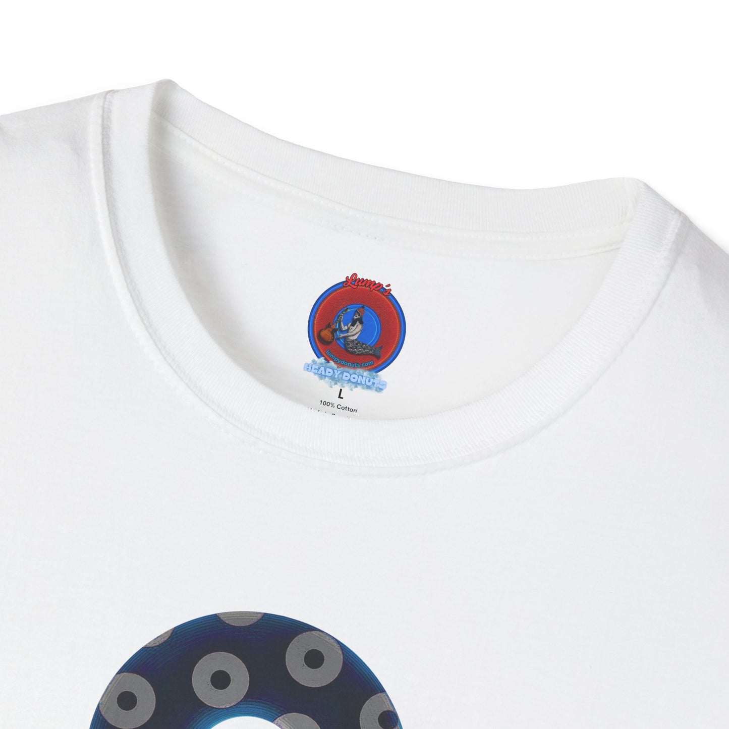Plain Donuts/Unisex Soft-Style - "Plain Blimpy Paradoxical Donuts" - dark blue/off-white donuts