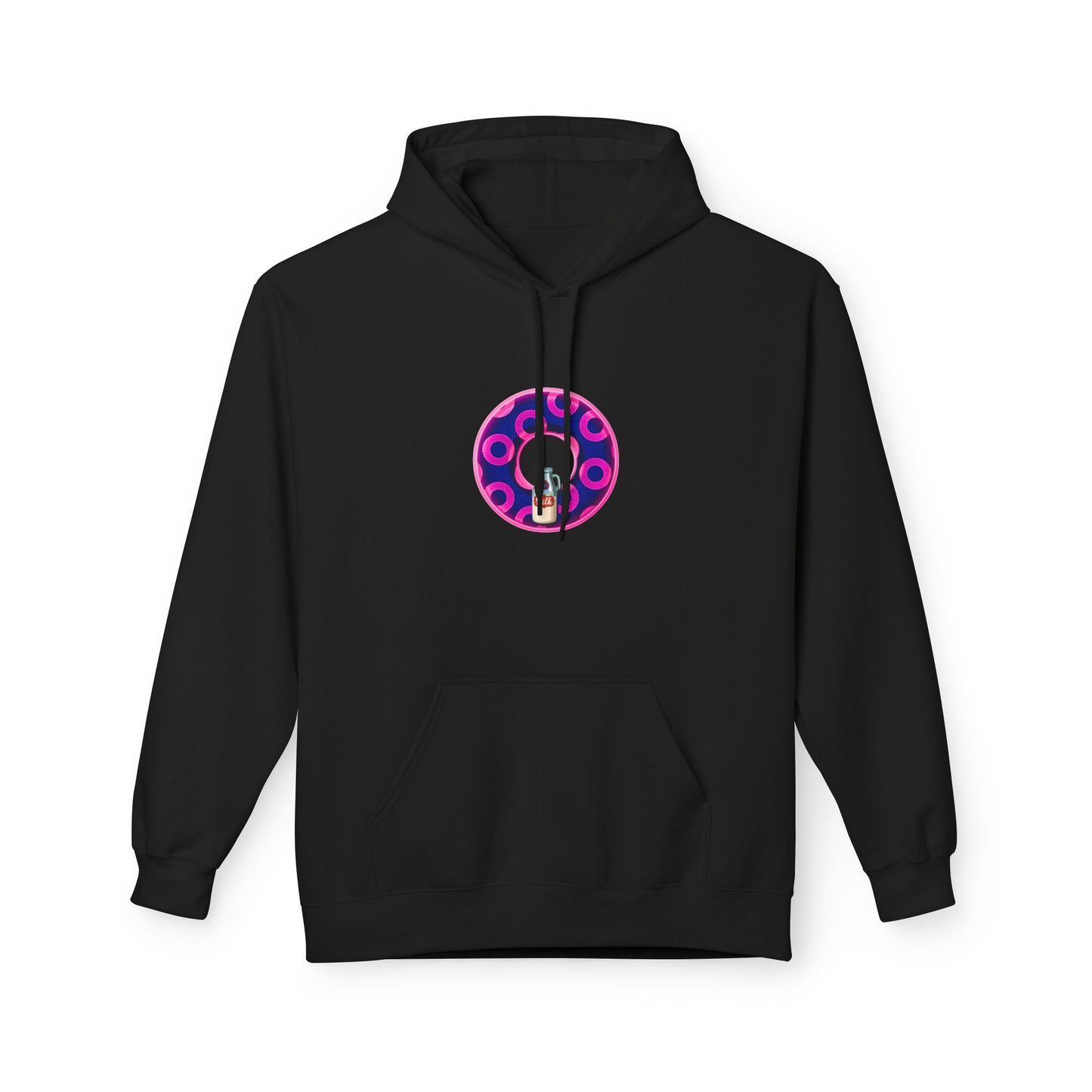 Fleece Harry Hoodies [Midweight Soft-style] - "Wooked Cream Dairy - YEMSG Donut" - blue/magenta rustic paradox donut - variant 5