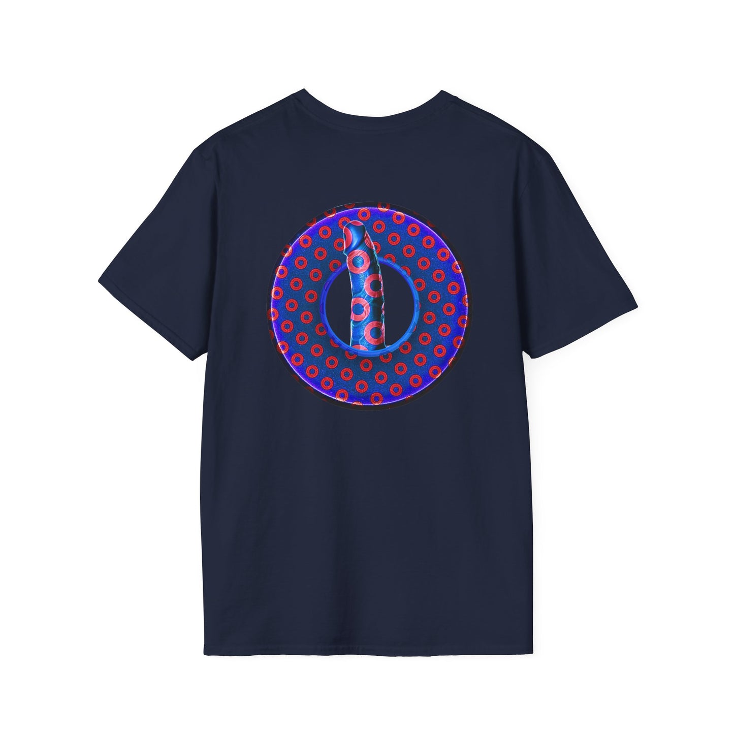 Classic Donut Tee - Unisex Soft-Style - "Sir Richard's Phamous Donut" - series 1.0  - variant 3 - red/blue paradox donut