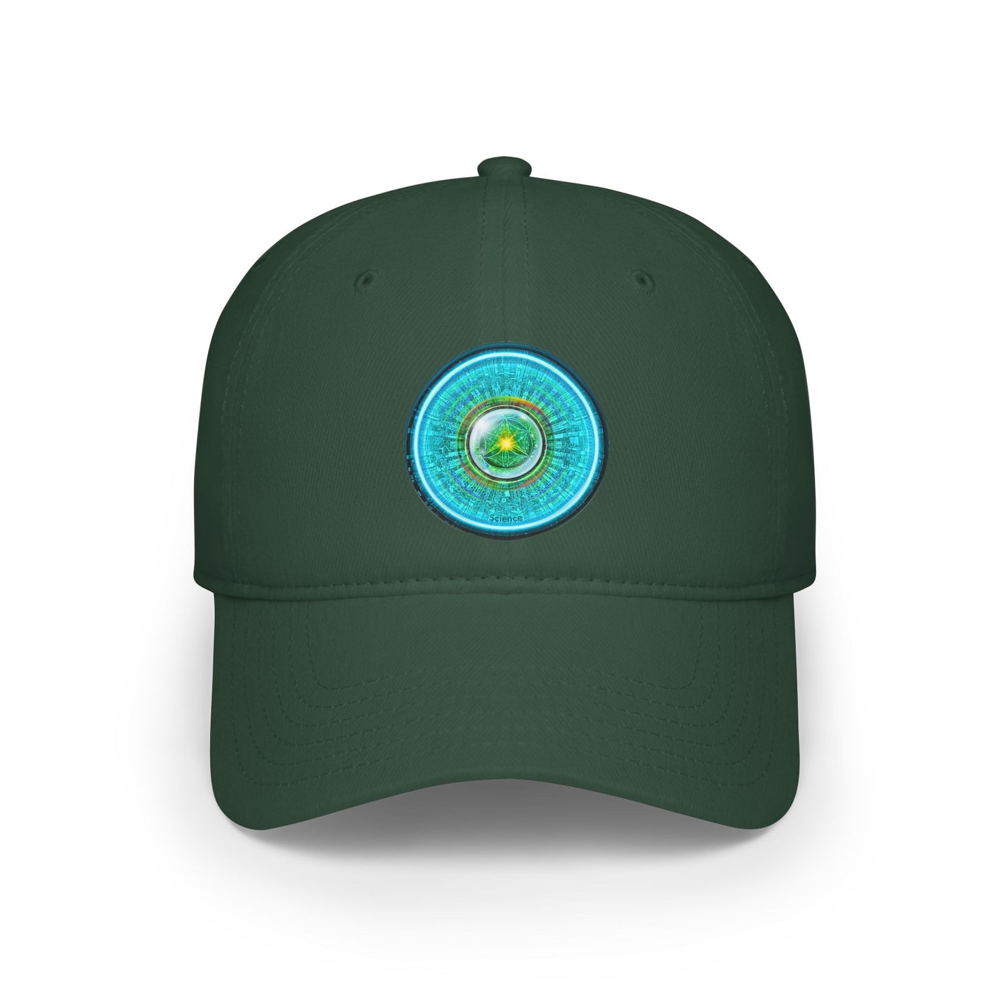 Lumpy Donut Baseball Cap - "Donut of Life Patch" - vivid turquoise tube donut w/ - variant 2