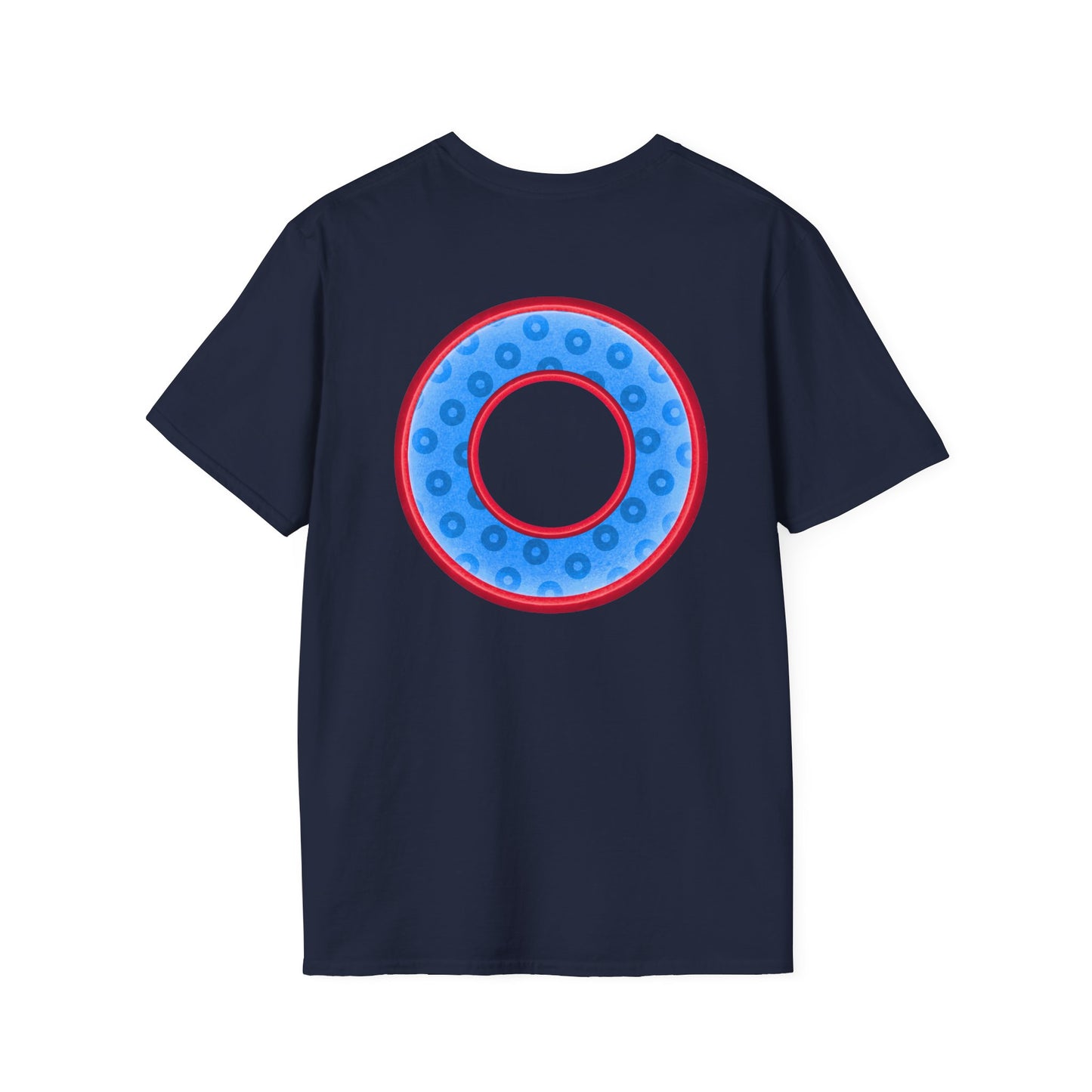Plain Donuts/Unisex Soft-Style - "Plain Wide Mouthed Paradoxical Donuts" - light blue/red donuts