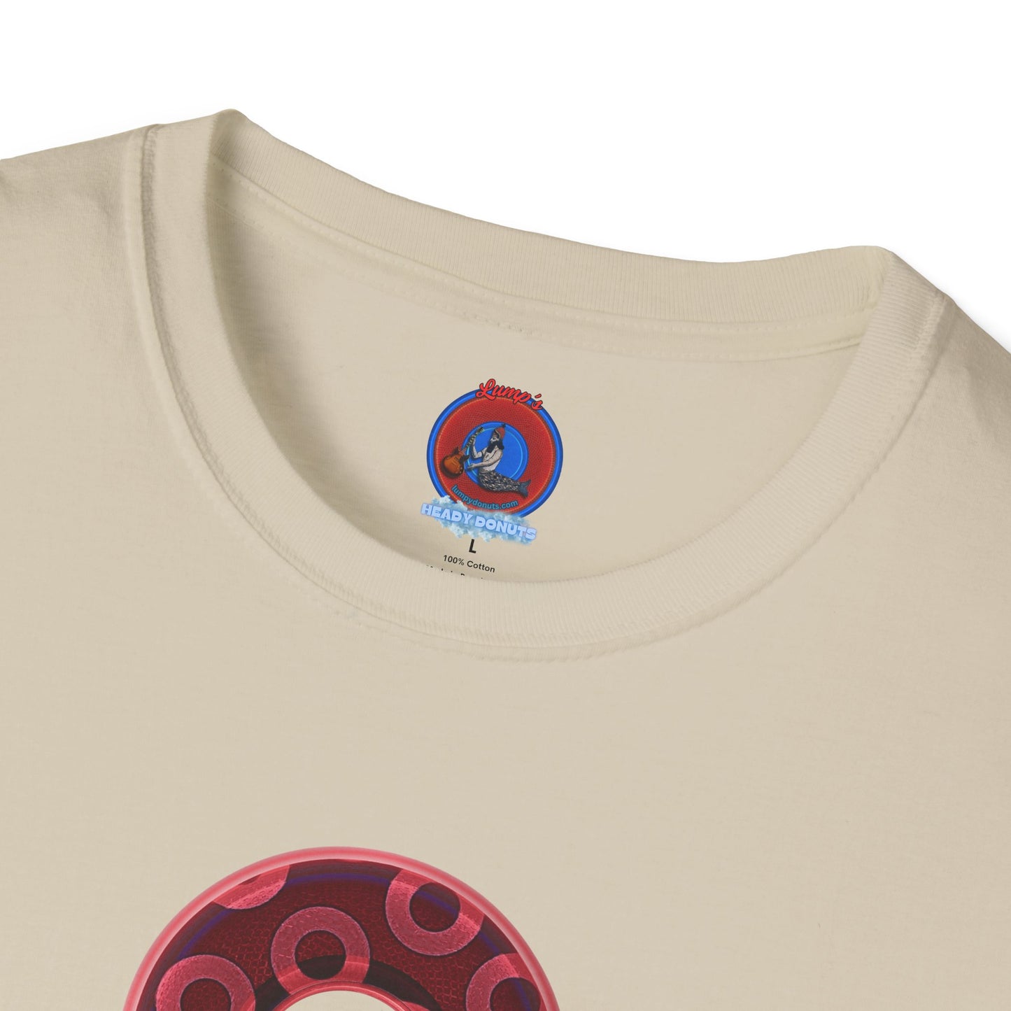 Plain Donuts/Unisex Soft-Style - "Plain Rustic Paradoxical Donuts" - magenta/burgundy donuts