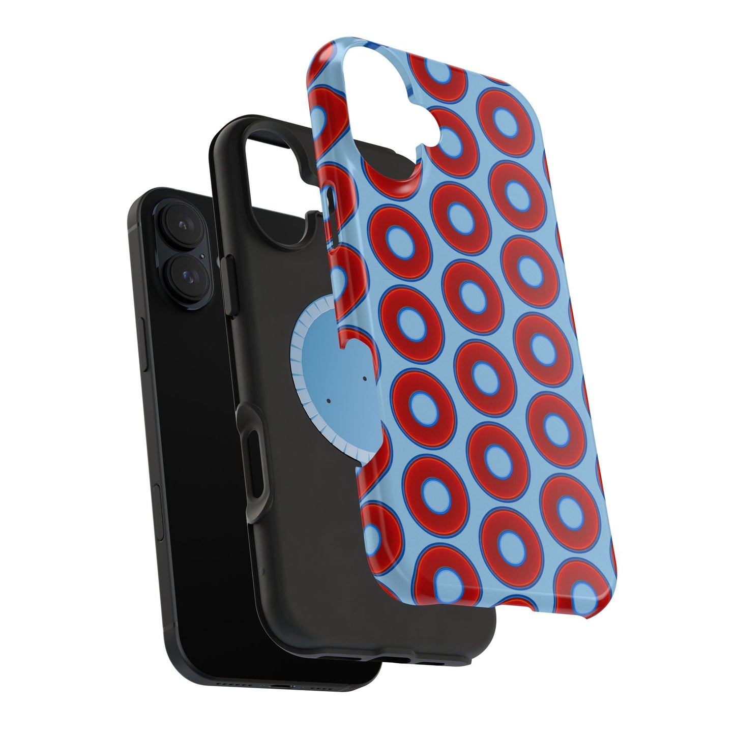 Magnetic Tough Donut Case - red vivid donut print w/sky blue background