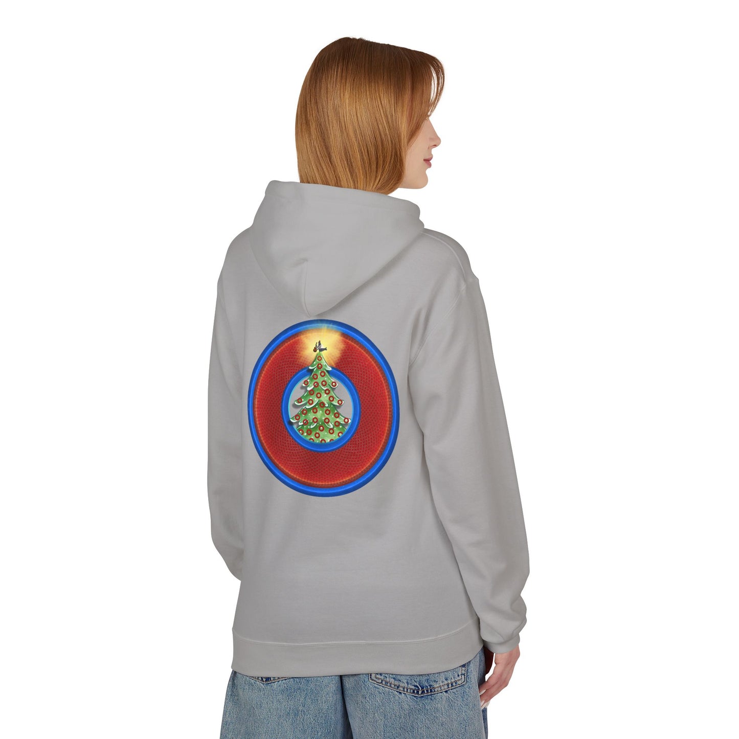 Fleece Harry Hoodies [Midweight Soft-style] - "It's Always Phishmas in Philly" - red rustic donut