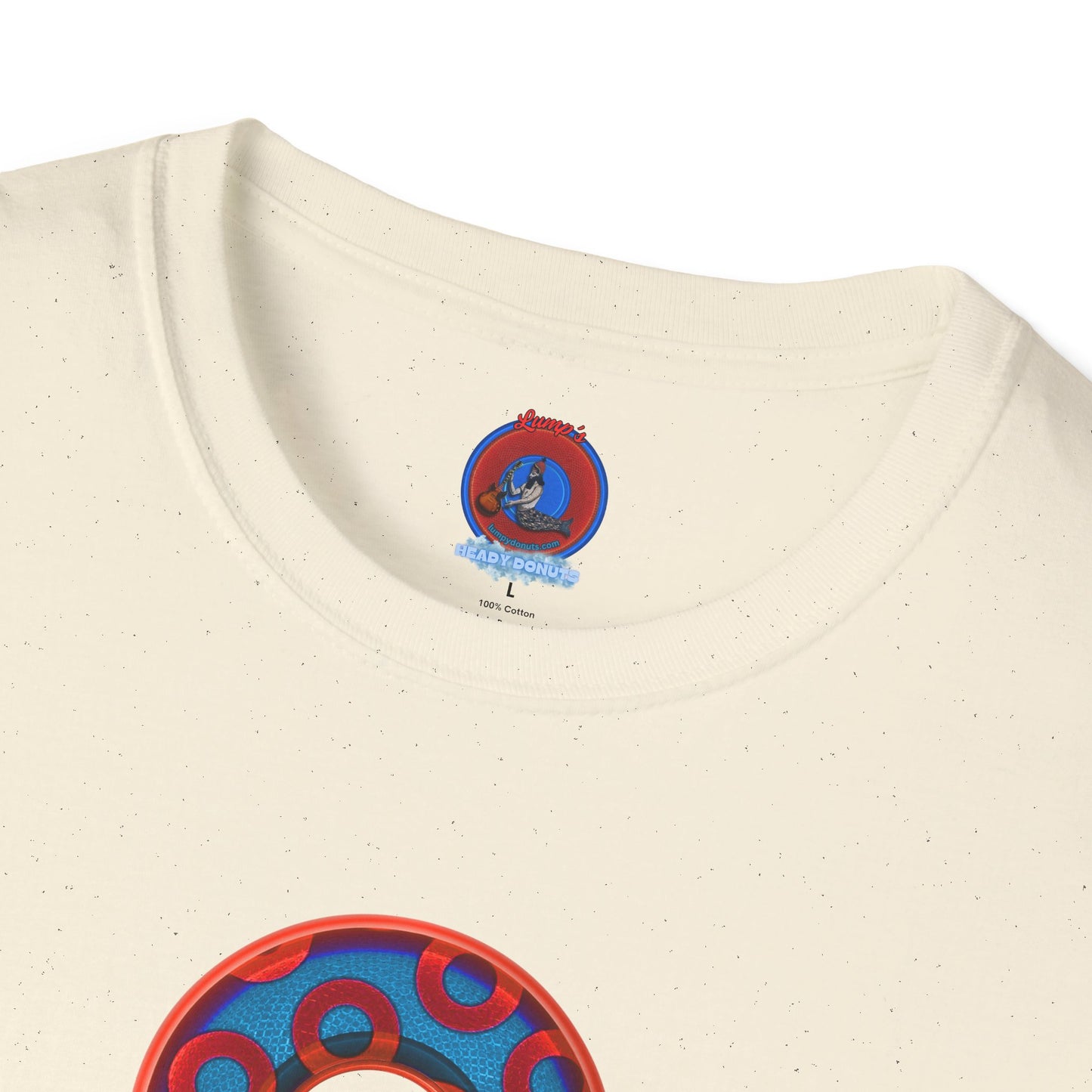 Plain Donuts/Unisex Soft-Style - "Plain Rustic Paradoxical Donuts" - red/light royal blue donuts