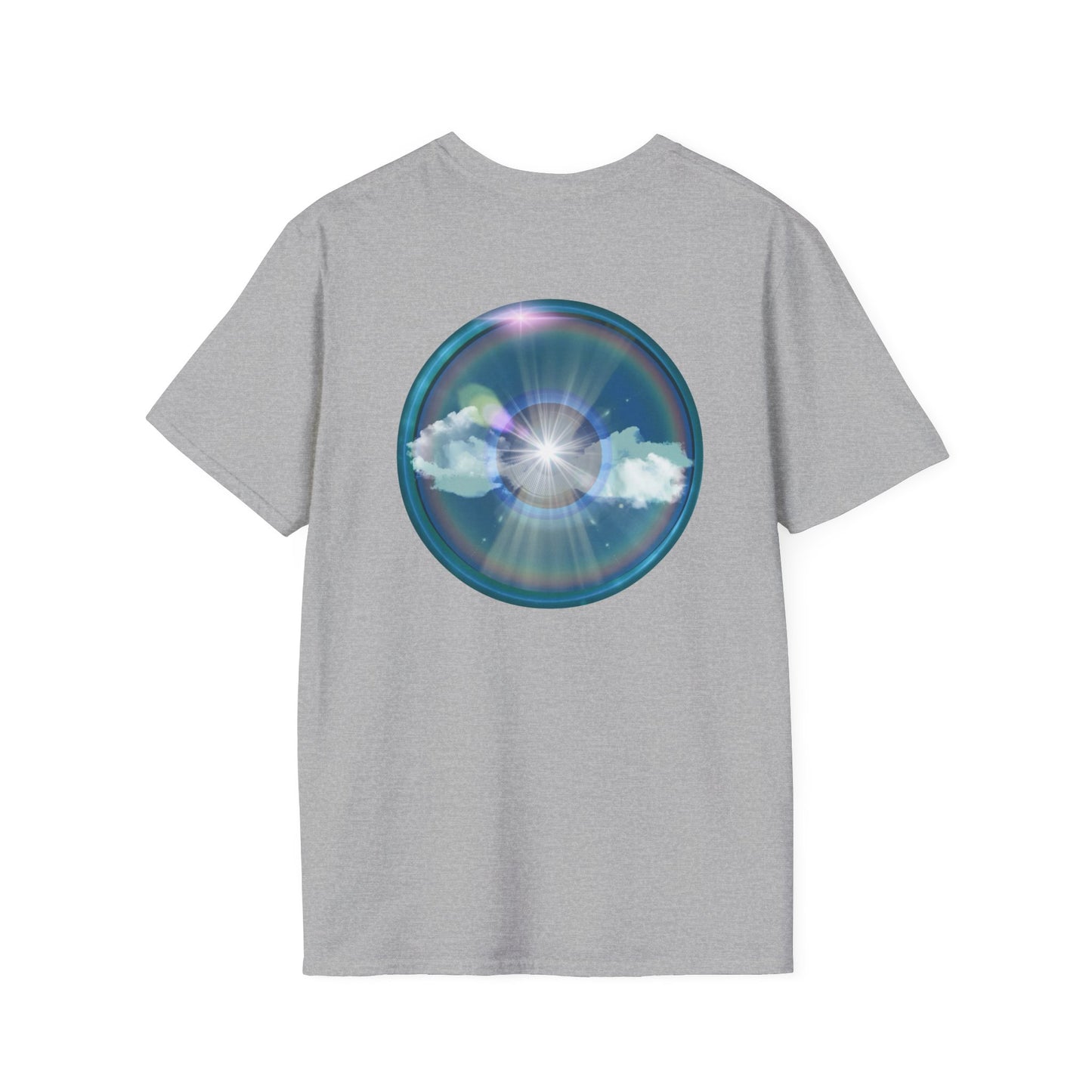 Classic Donut Tee - Unisex Soft-Style - "The Divided Donut" - variant 3 - blue donut [*50% to The Divided Sky Foundation]