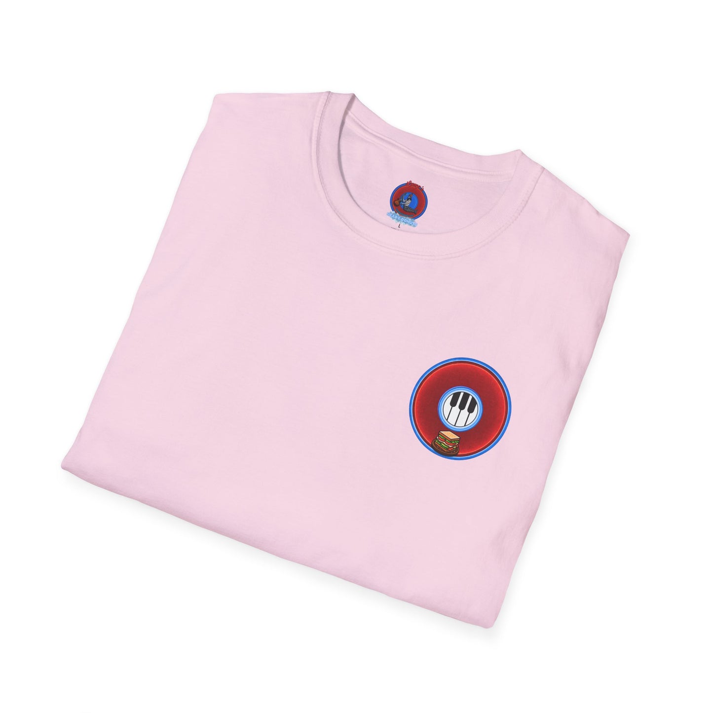 Classic Donut Tee - Unisex Soft-Style - "Rage Side Donut" - vivid red donut - variant 2