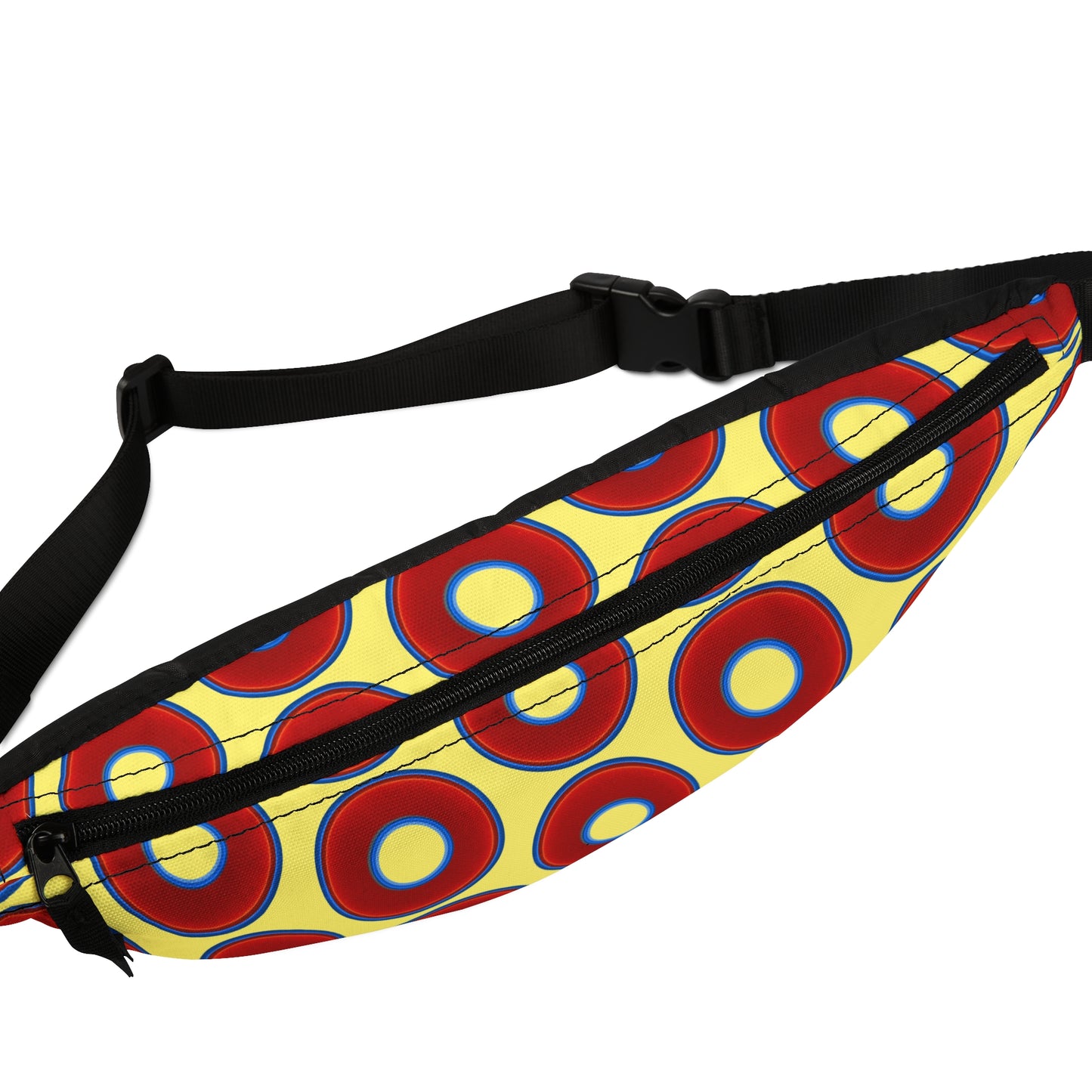 Lumpy Phanny Pack - vivid red donuts w/yellow background