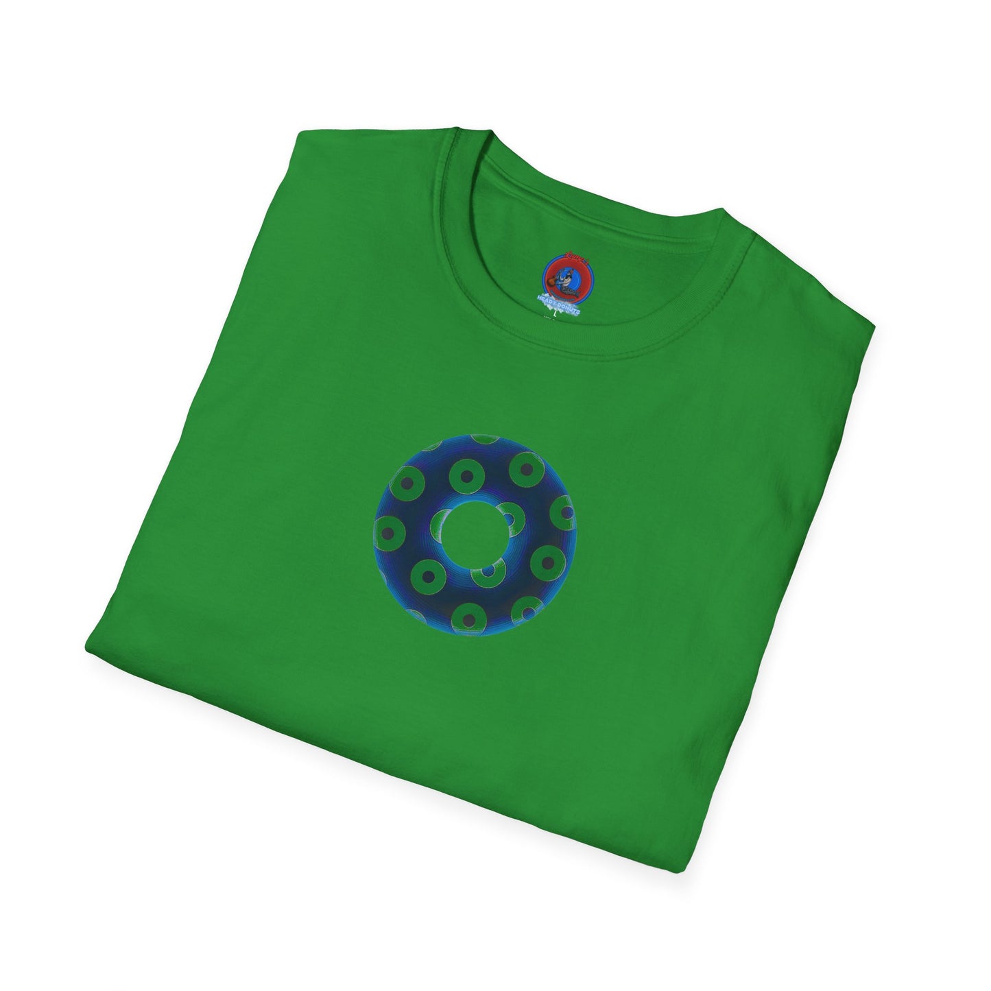 Plain Donuts/Unisex Soft-Style - "Plain Blimpy Paradoxical Donuts" - dark blue/lime green donuts