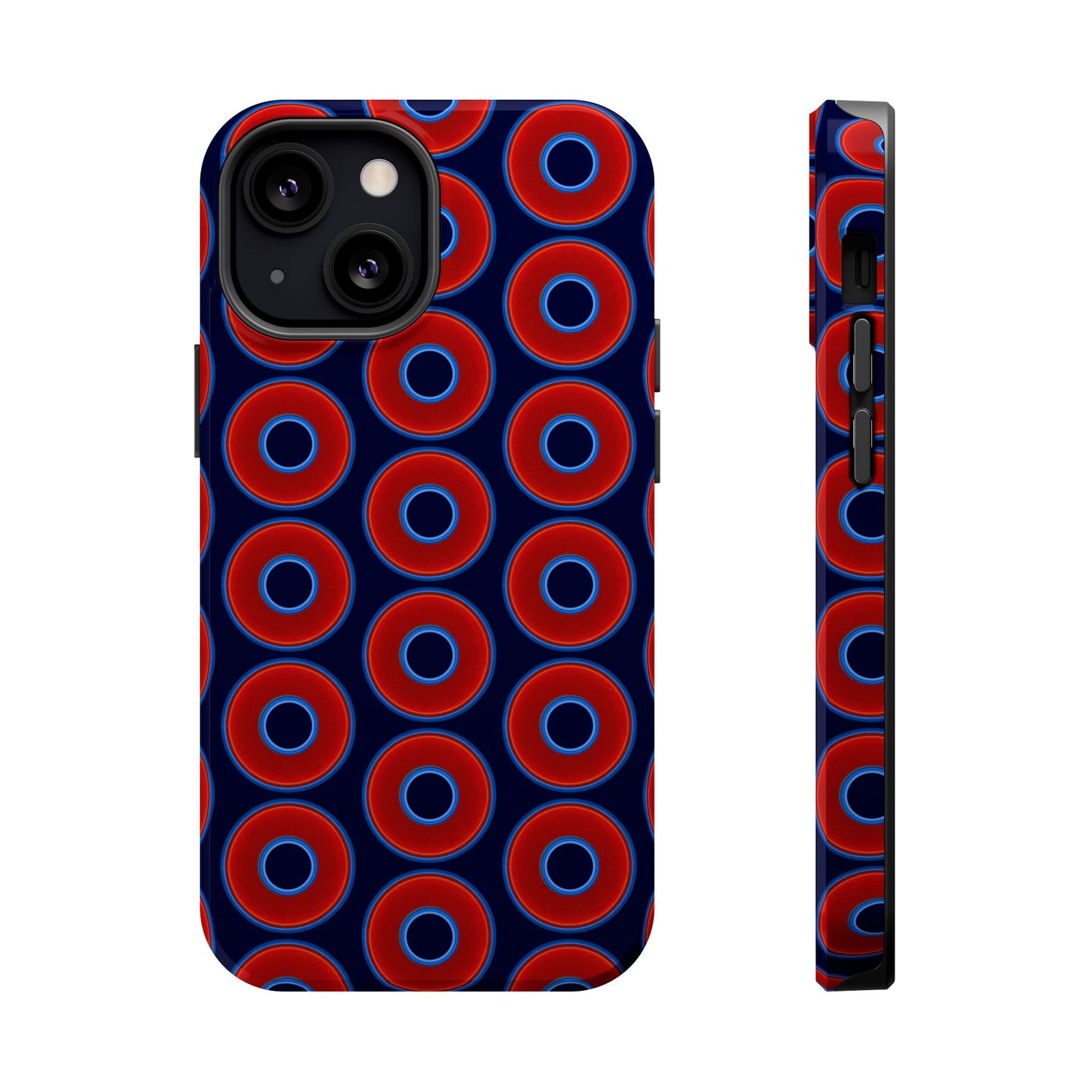 Copy of Magnetic Tough Donut Case - red vivid donut print w/midnight blue background