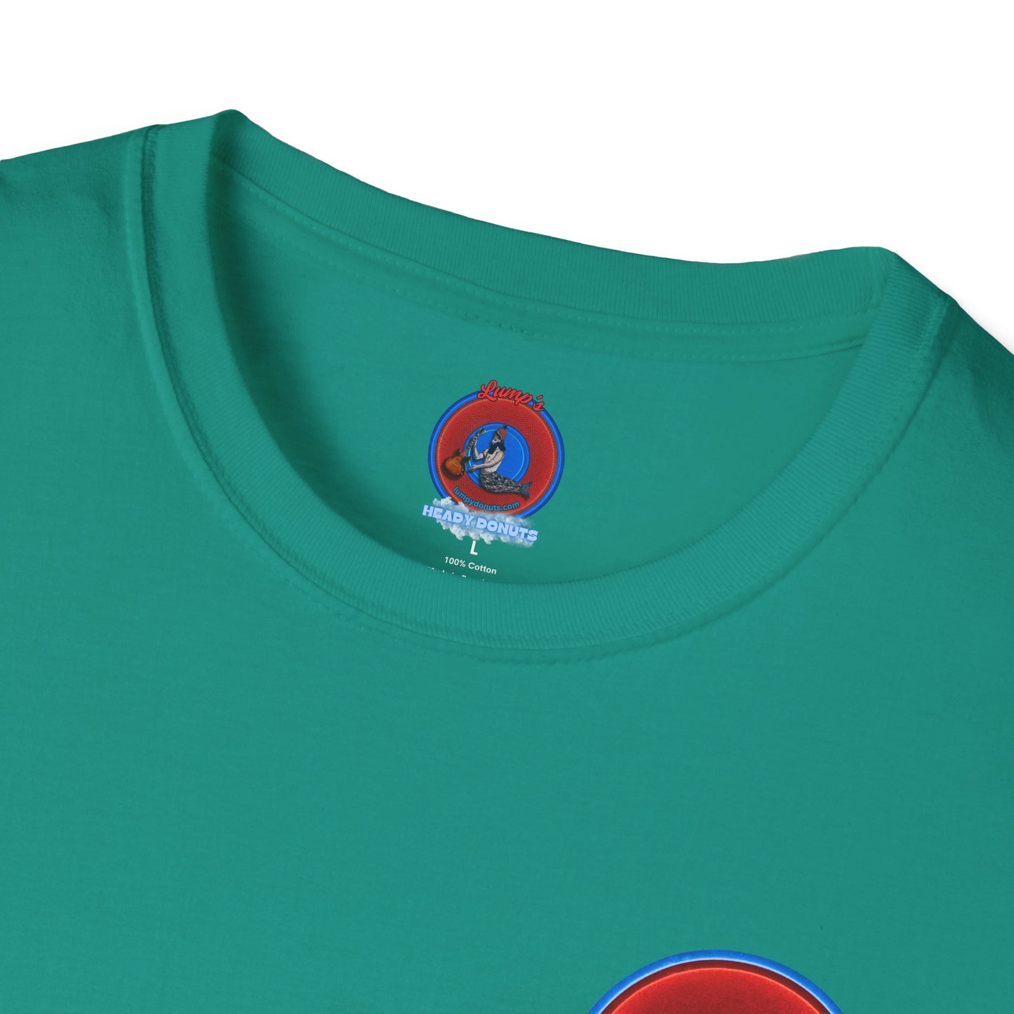Classic Donut Tee - Unisex Soft-Style - "Rage Side Donut" - vivid red donut - variant 2