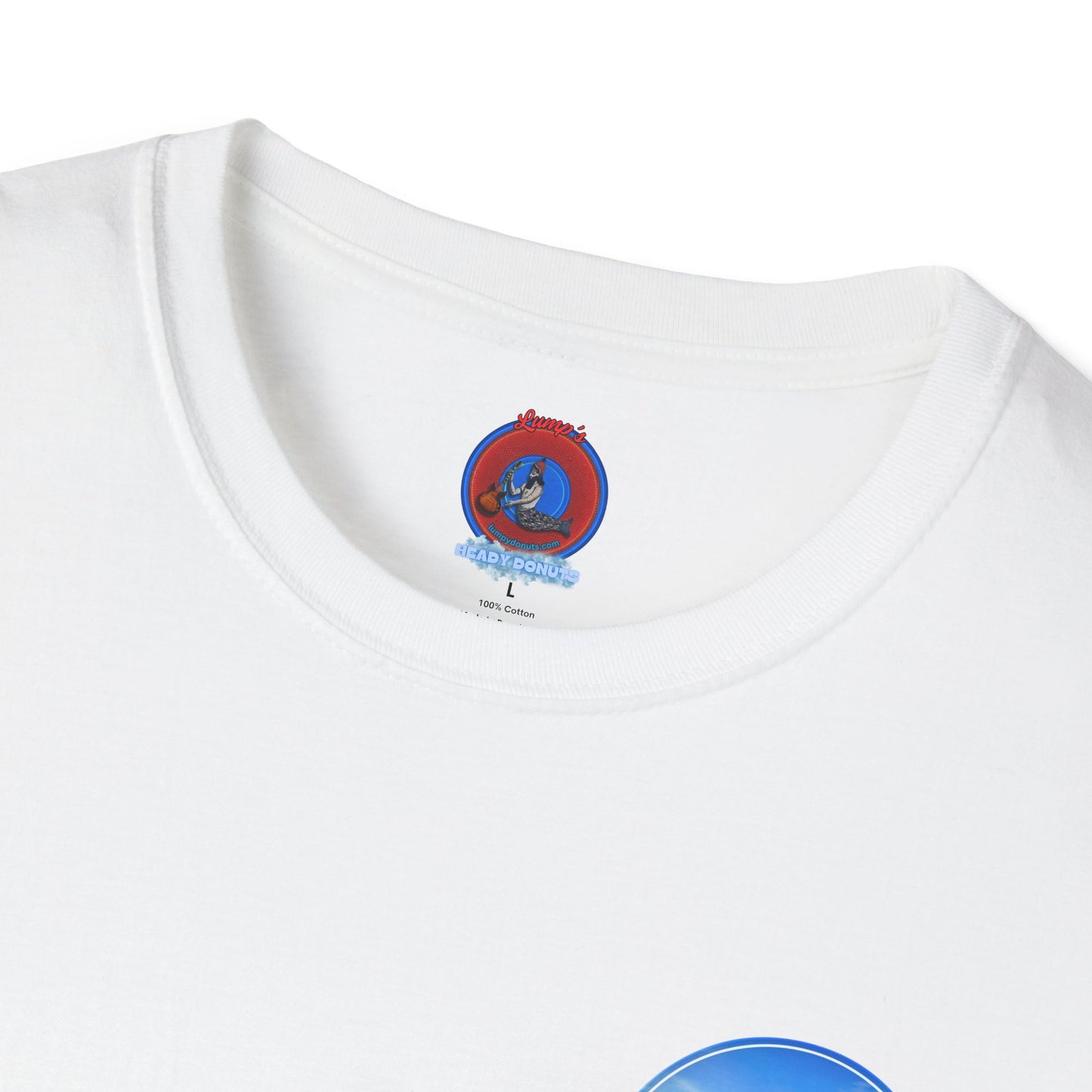 Classic Donut Tee - Unisex Soft-Style - "Still Loading Sand" - vivid blue  pic donut - variant 1