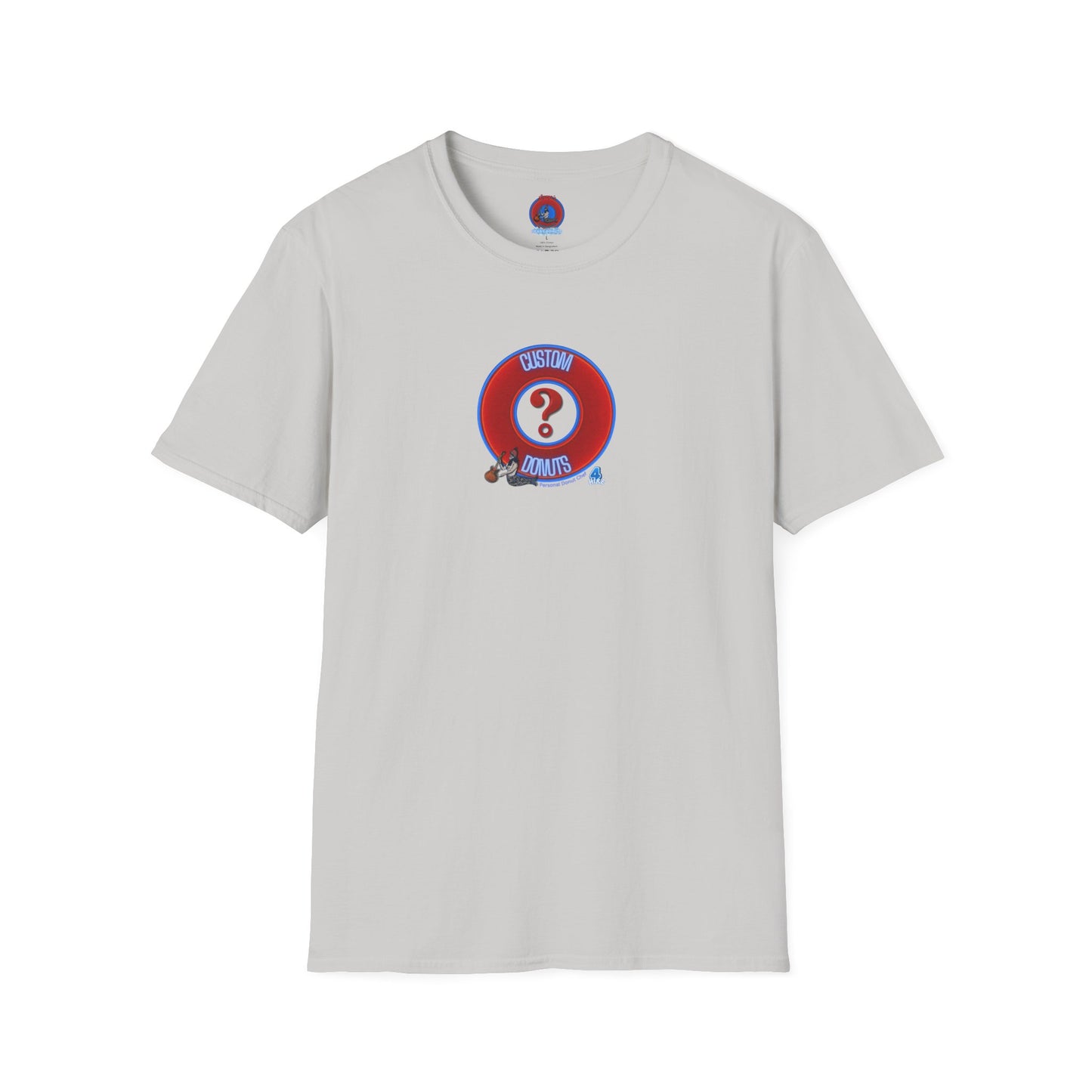 Classic Donut Tee - Unisex Soft-Style - "Example: Custom Donut Tee" - vivid red dirt mall donut