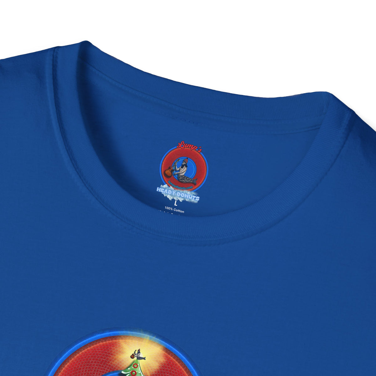Classic Donut Tee - Unisex Soft-Style - "It's Always Phishmas in Philly" - rustic red/blue donut