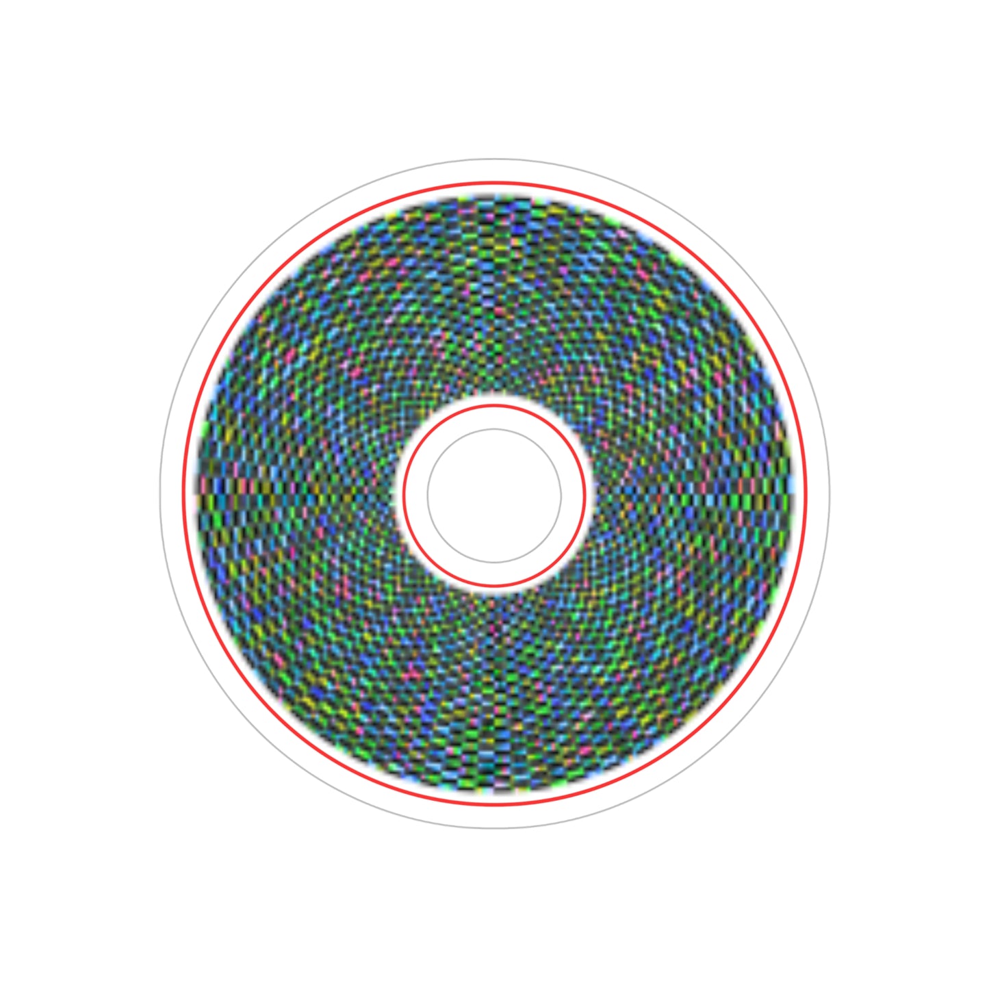 Donut Bumper/Outdoor Sticker - "The Pixilated Donut " - variant 2 - blue donut - [Die-Cut] 6"x 6"