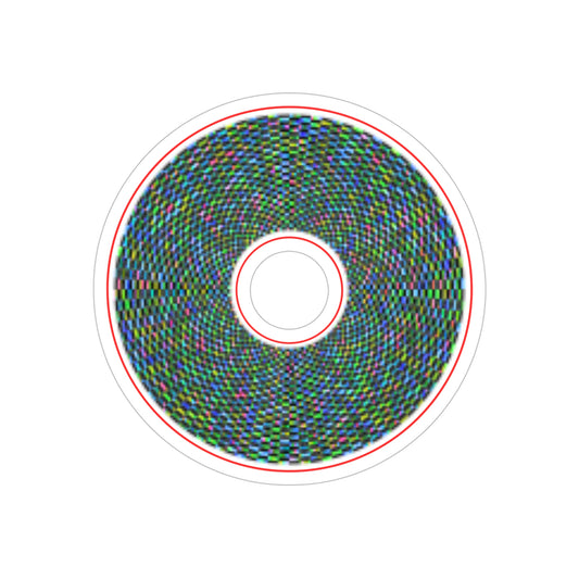 Donut Bumper/Outdoor Sticker - "The Pixilated Donut " - variant 2 - blue donut - [Die-Cut] 6"x 6"