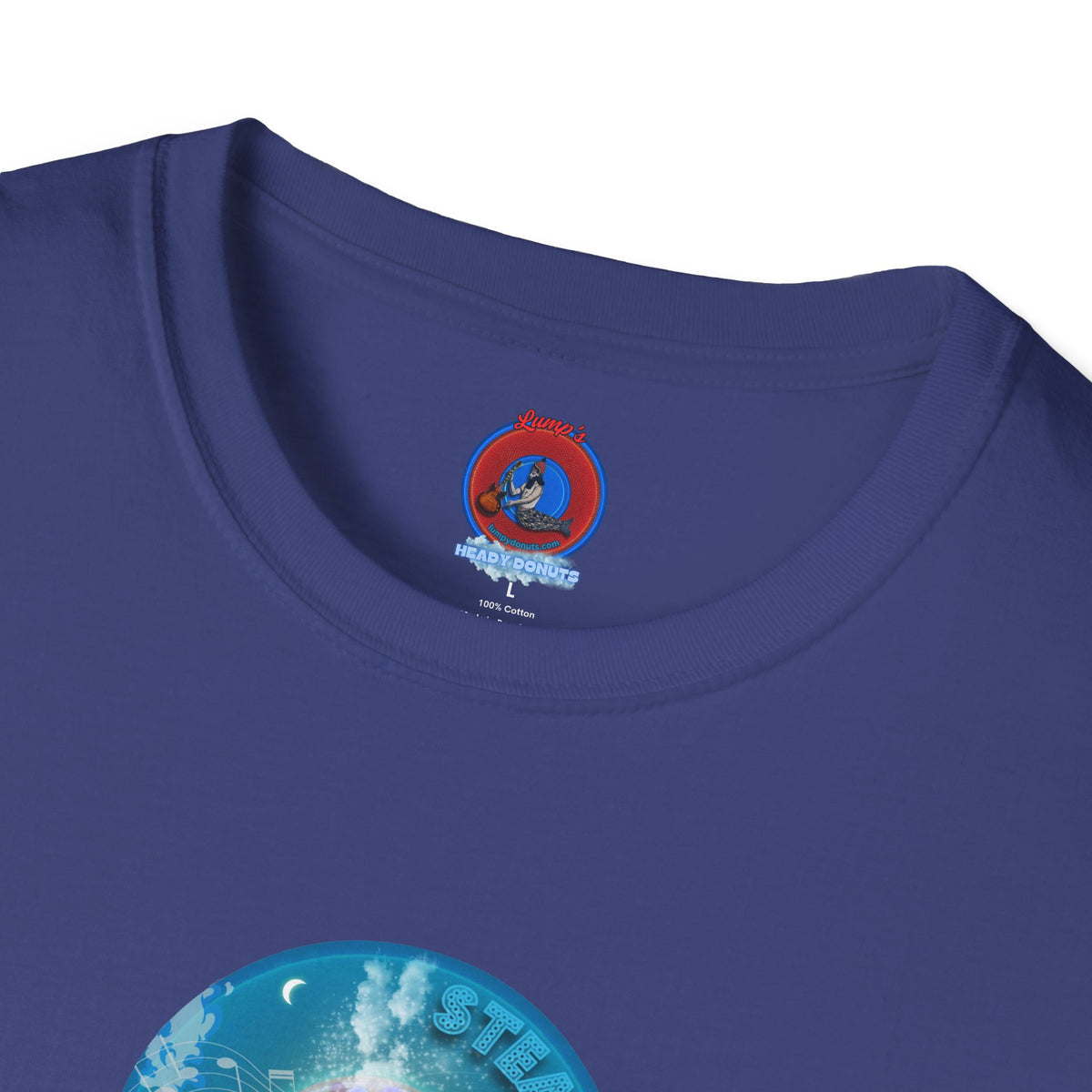 Classic Donut Tee - Unisex Soft-Style - "Steaming Fresh Donuts" - series 1.0 - vivid blue donut