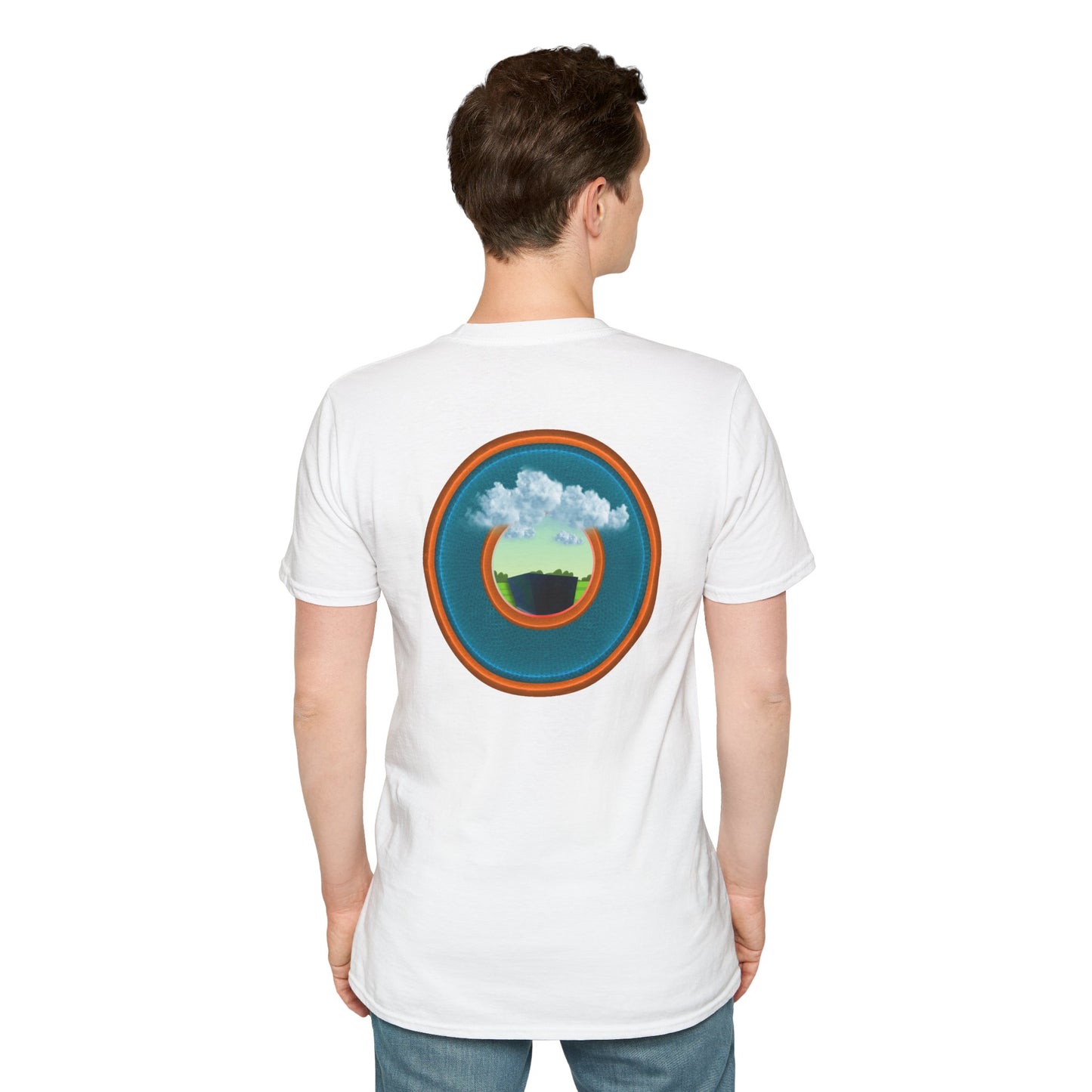 Classic Donut Tee - Unisex Soft-Style - "Got Rhombus?" - series 1.0  - variant 3 - aquamarine/orange donut