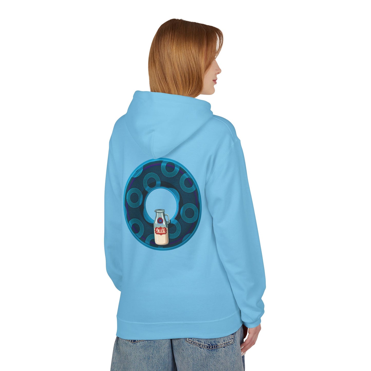 Fleece Harry Hoodies [Midweight Soft-style] - "Wooked Cream Dairy - YEMSG Donut" - blue/blue rustic paradox donut - variant 7