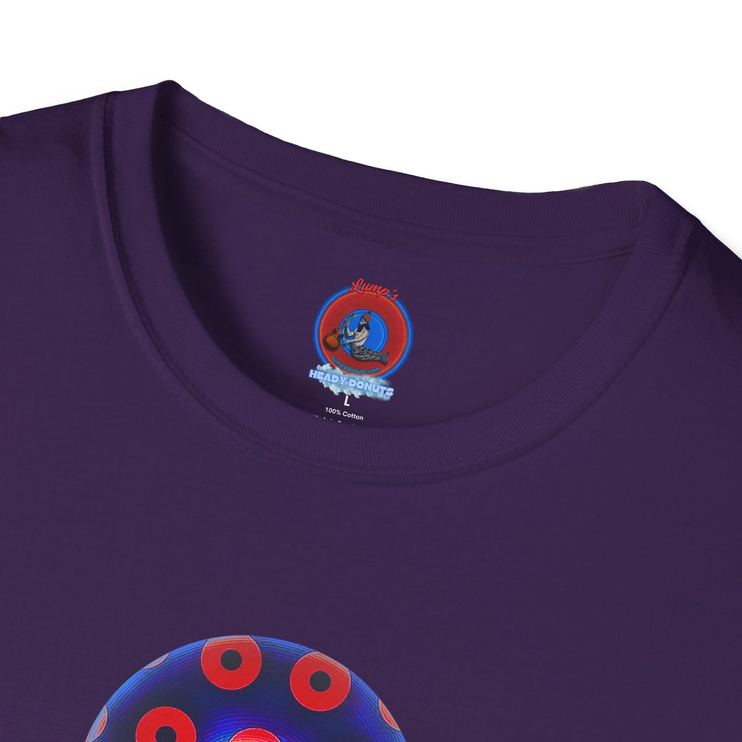 Classic Donut Tee - Unisex Soft-Style - "El Fuego Donut" - paradoxical blue/red donut