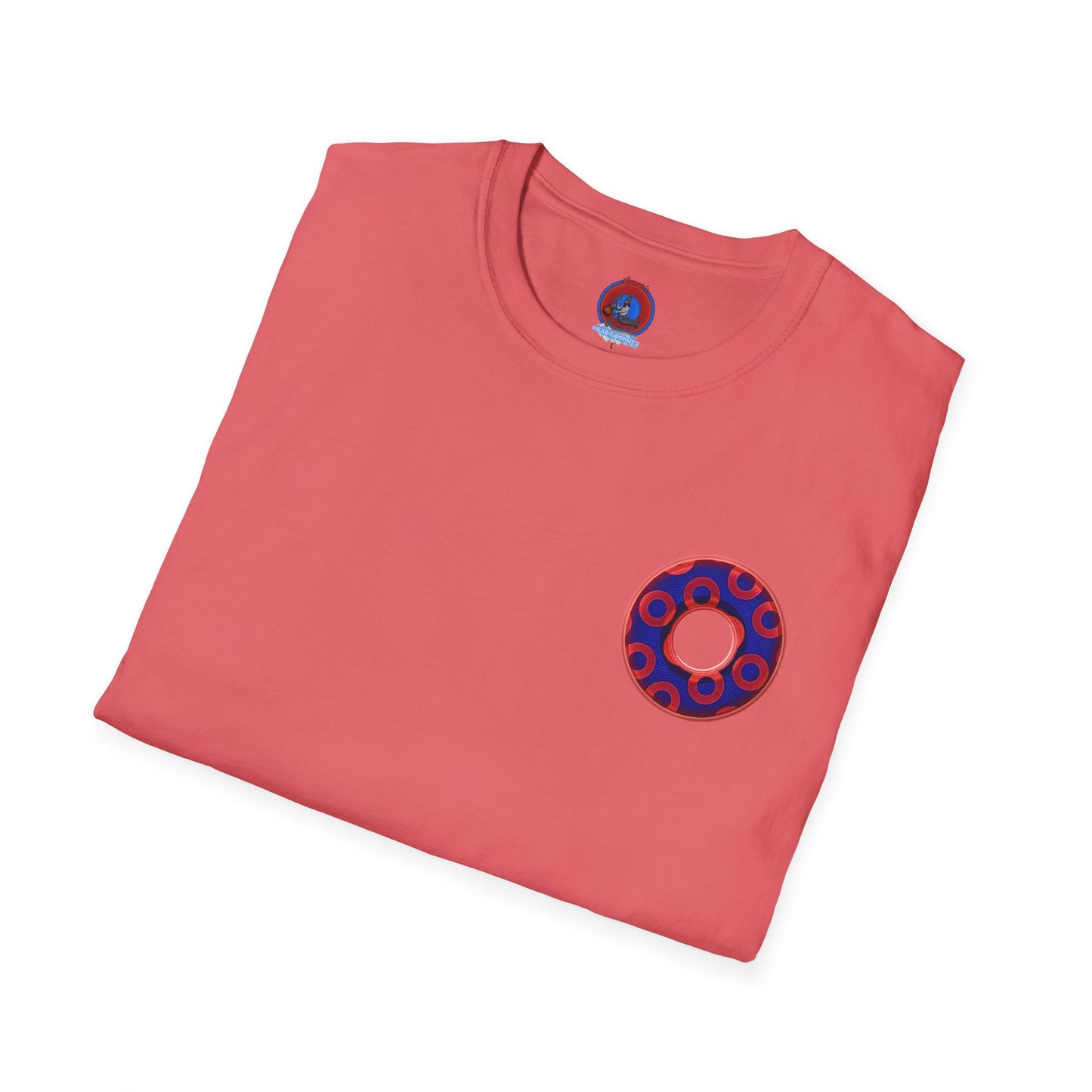 Classic Donut Tee - Unisex Soft-Style - "Kaleidoscope Abyss of Donut" - paradoxical print - variant 2 - series 1.0 - donut vortex - red/blue