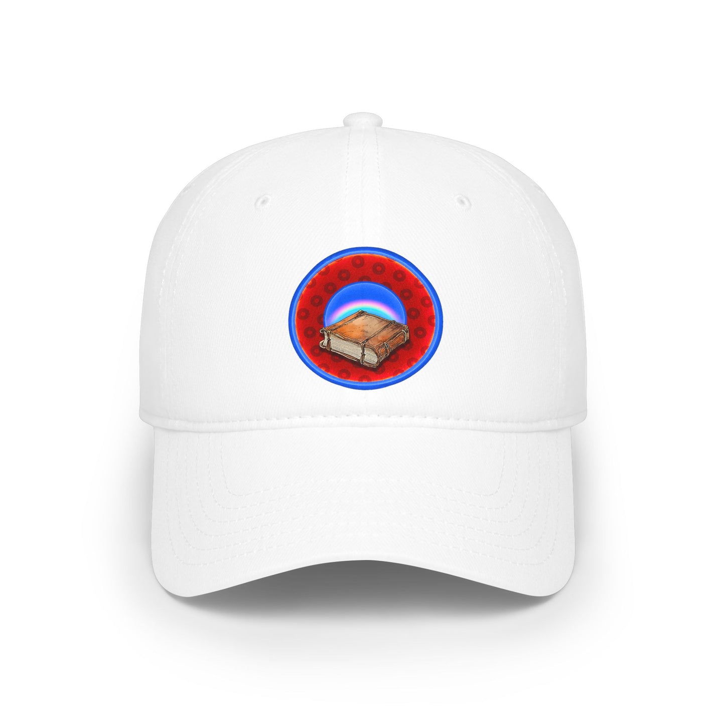 Lumpy Donut Baseball Cap - "Read the F'ing Donut Cap" - paradoxical red/blue wide mouth donut w/