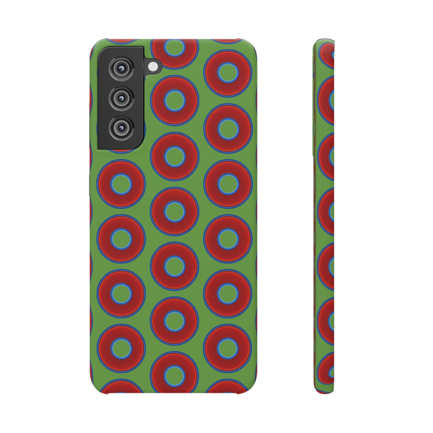 <Lumpy Donut Snap Case - red vivid donut print w/light green background