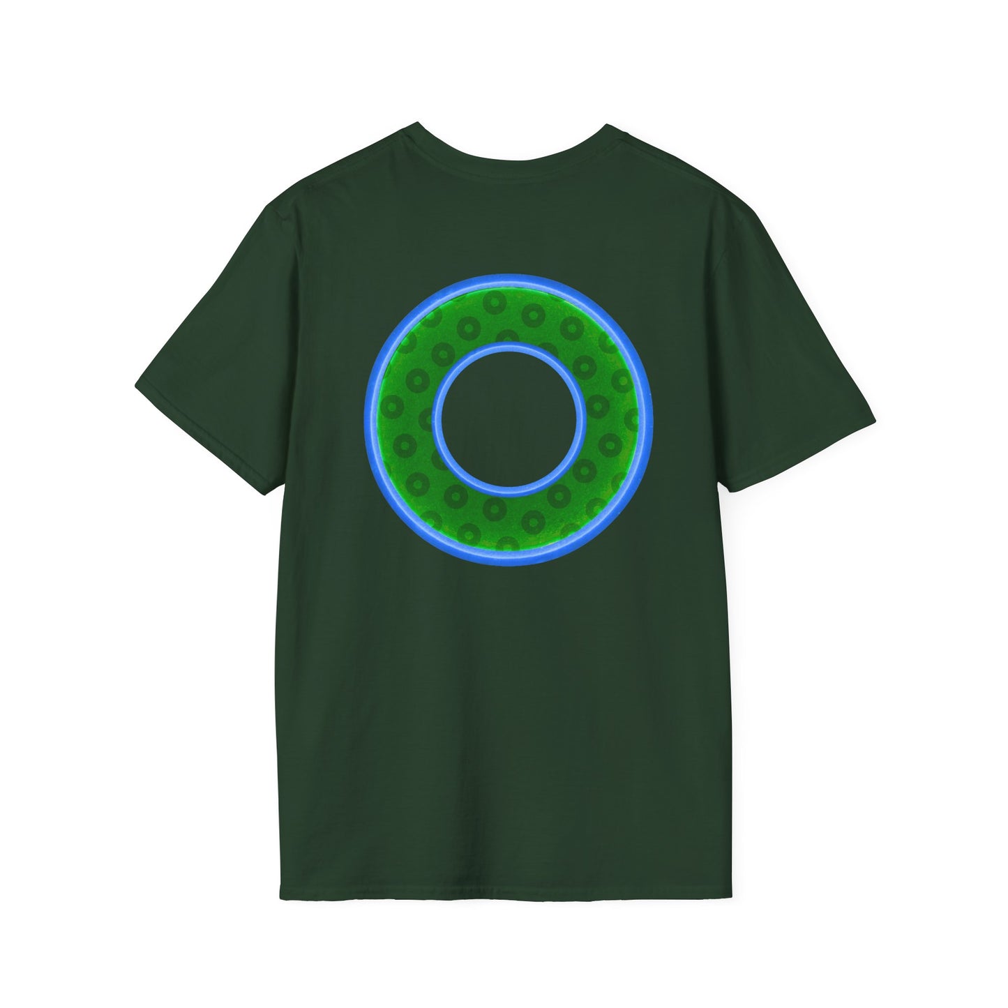 Plain Donuts/Unisex Soft-Style - "Plain Wide Mouthed Paradoxical Donuts" - green/light blue donuts