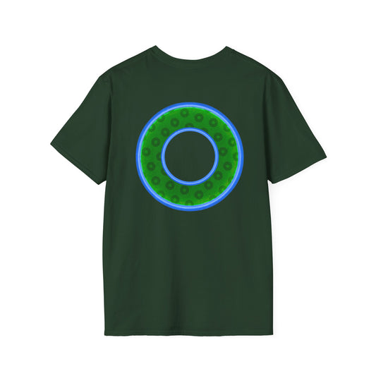 Plain Donuts/Unisex Soft-Style - "Plain Wide Mouthed Paradoxical Donuts" - green/light blue donuts