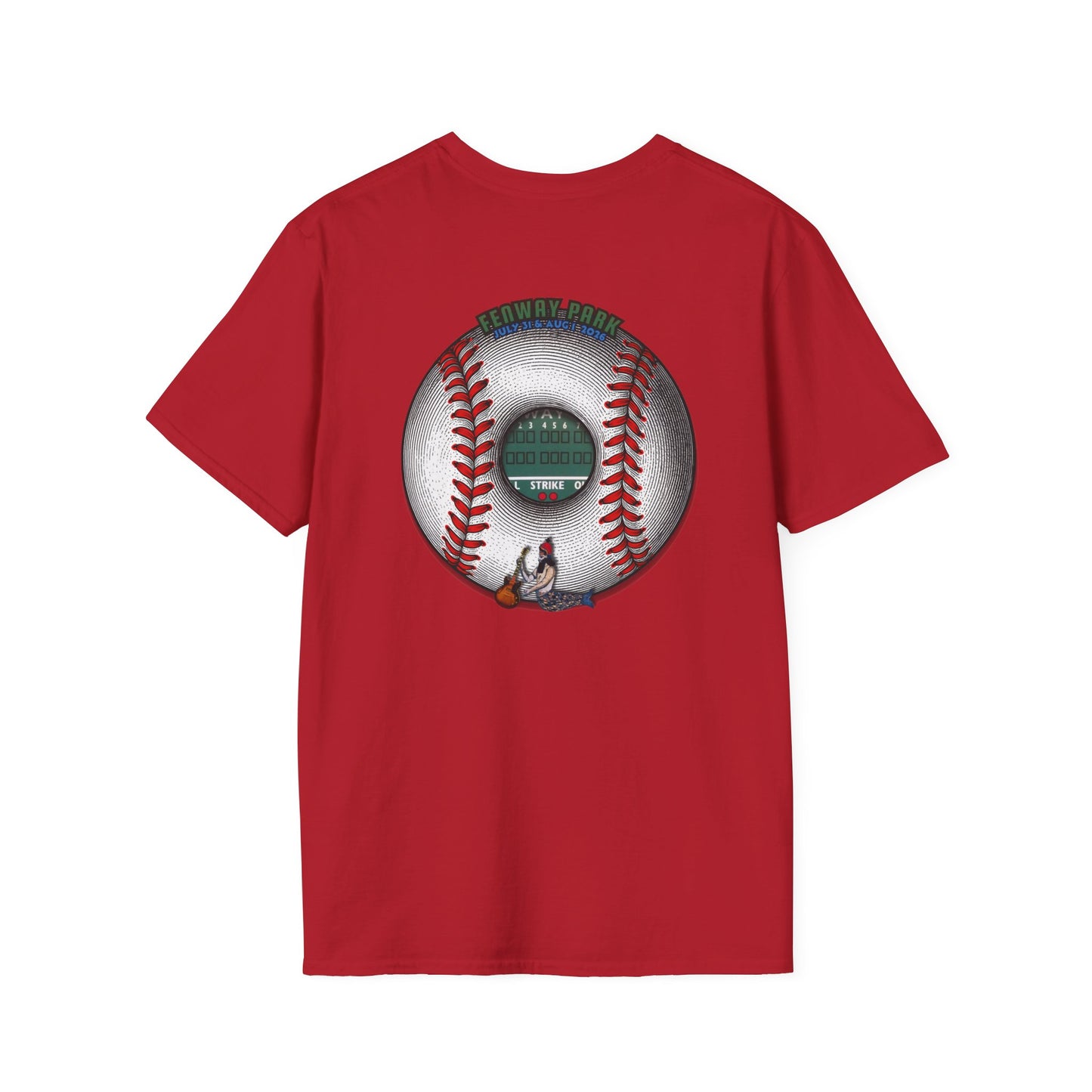 Classic Donut Tee - Unisex Soft-Style - "Phenway Ballpark Donuts" - white/red major league donut - variant 6